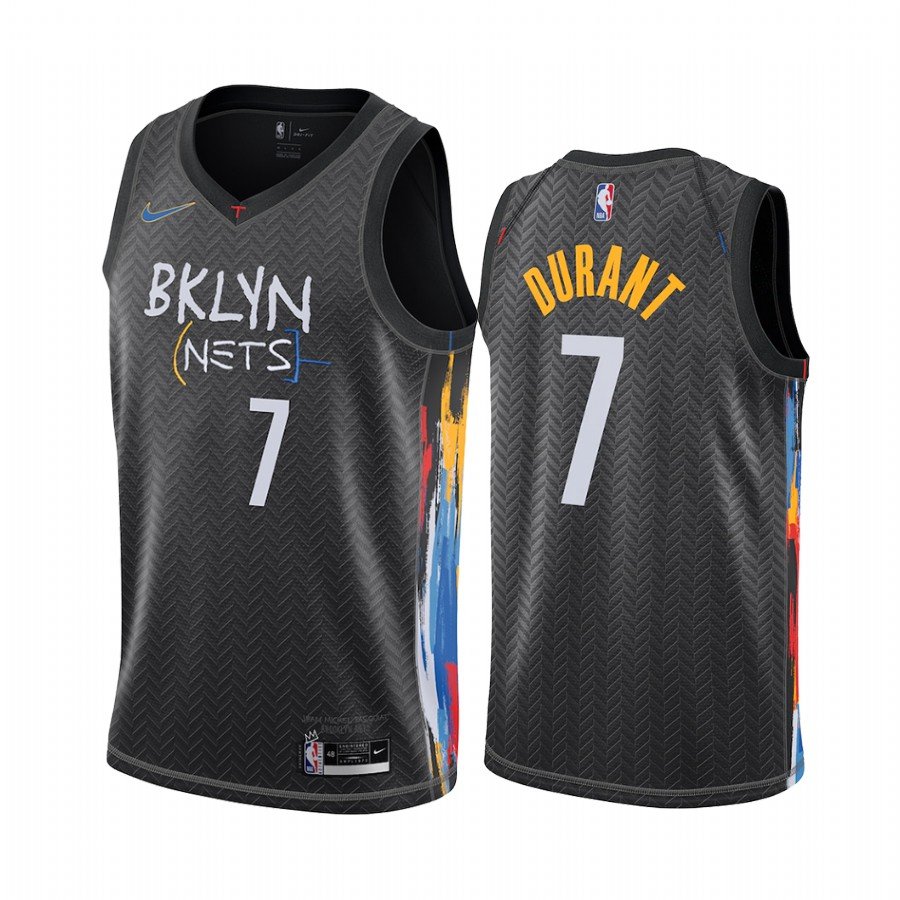 Nets #7 Kevin Durant Black 20-21' City Edition Jersey - SportsWRLDD