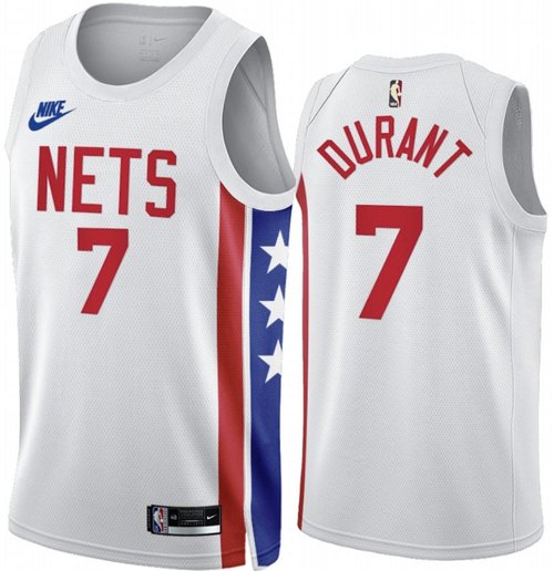 Nets #7 Kevin Durant Men's 19-20' White BED-STUY Jersey — SportsWRLDD