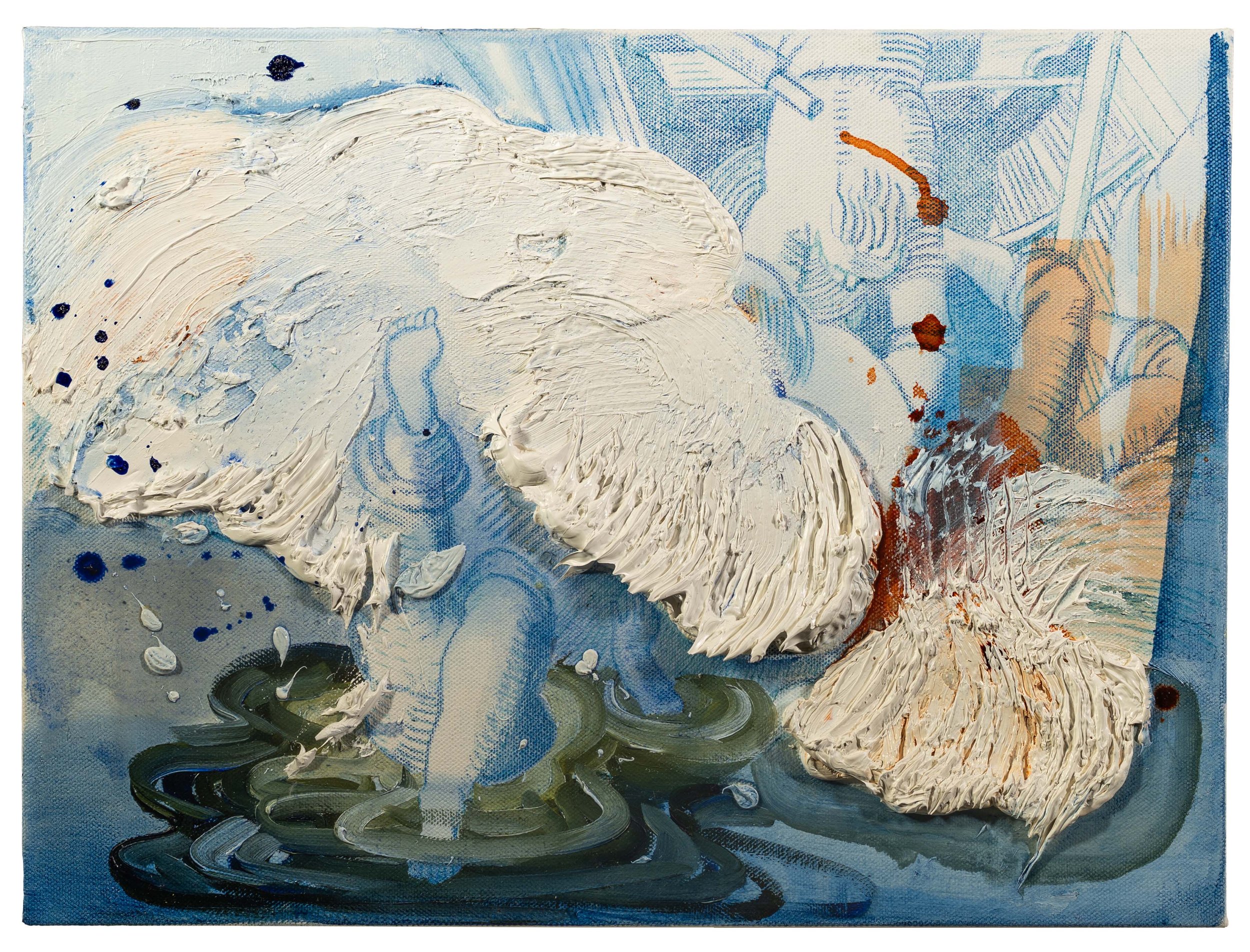 "Little Dick", 2016
acrylic, oil, and colored pencil on canvas
12” x 16” © Catherine McCarthy