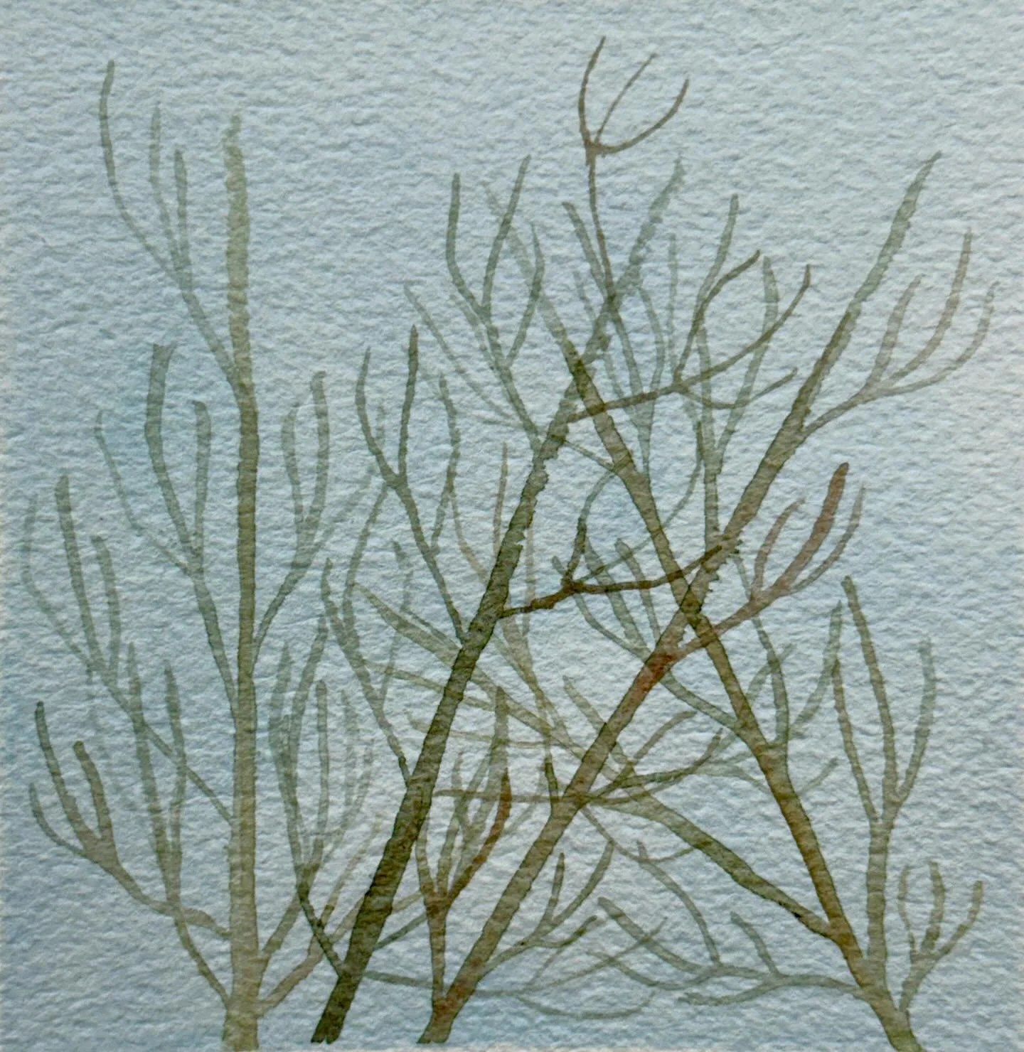 Needed a tiny present. Structure XXX, watercolor, 4x4&rdquo;