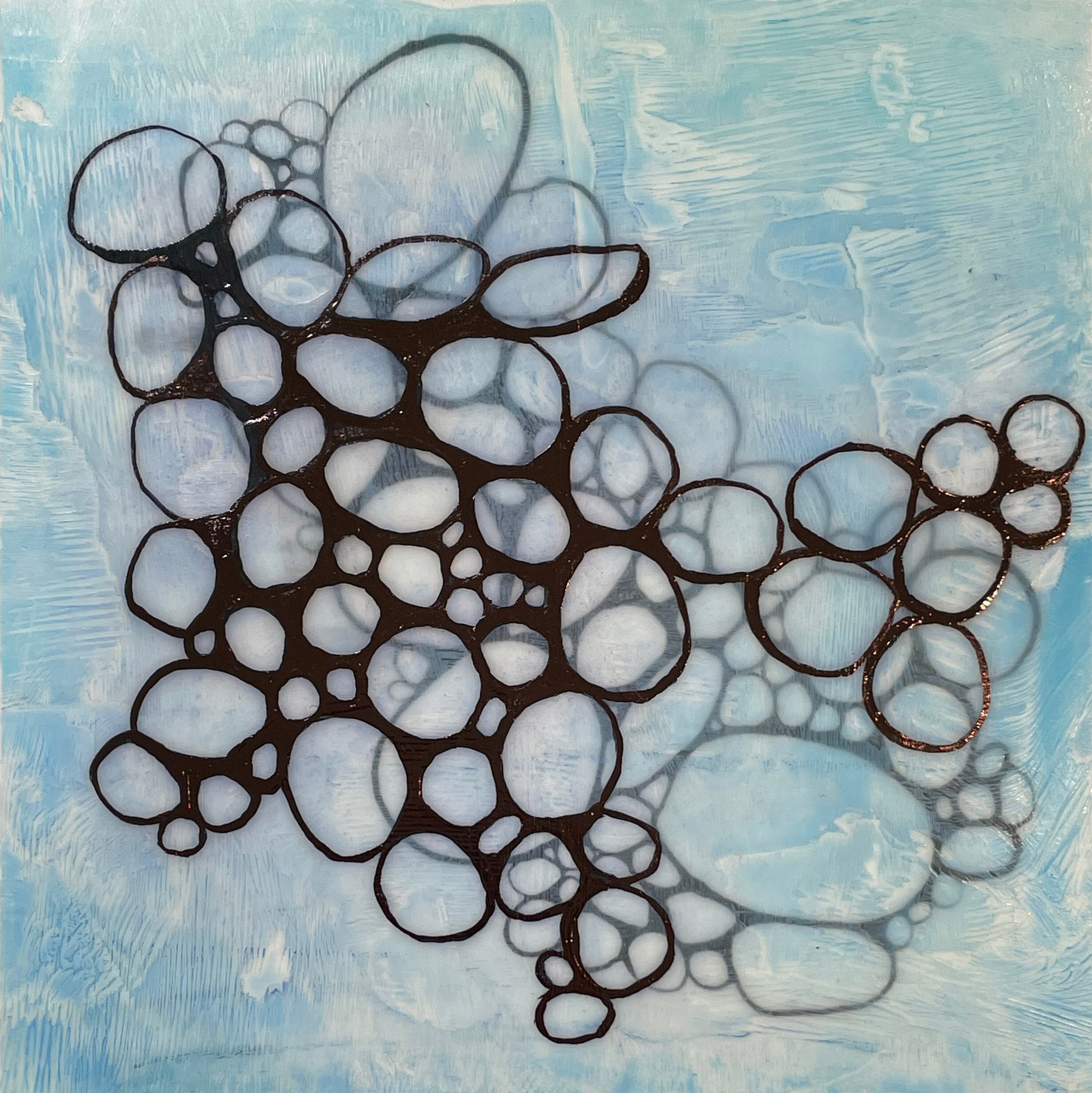Affinity, ink, pigment, wax on paper