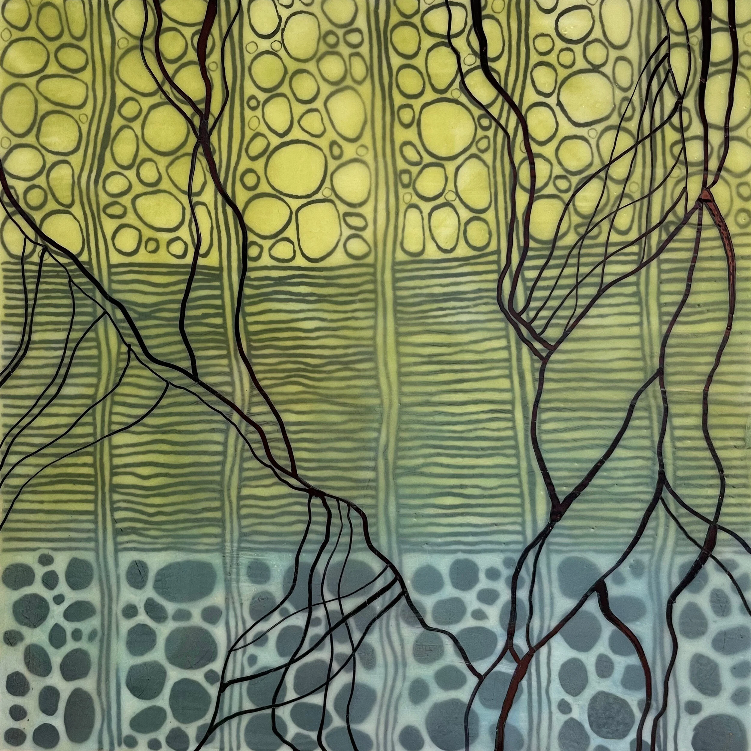 Foundation 2, , ink, pigment, wax on paper