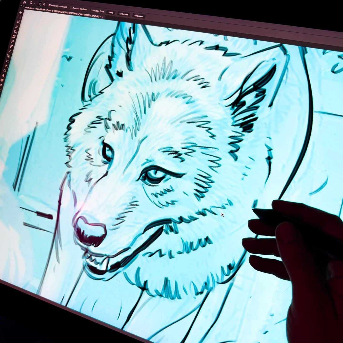 It feels so very good to be working on art again.⁠
⁠
#BookCover #Wolves #HorrorArt #RPGart