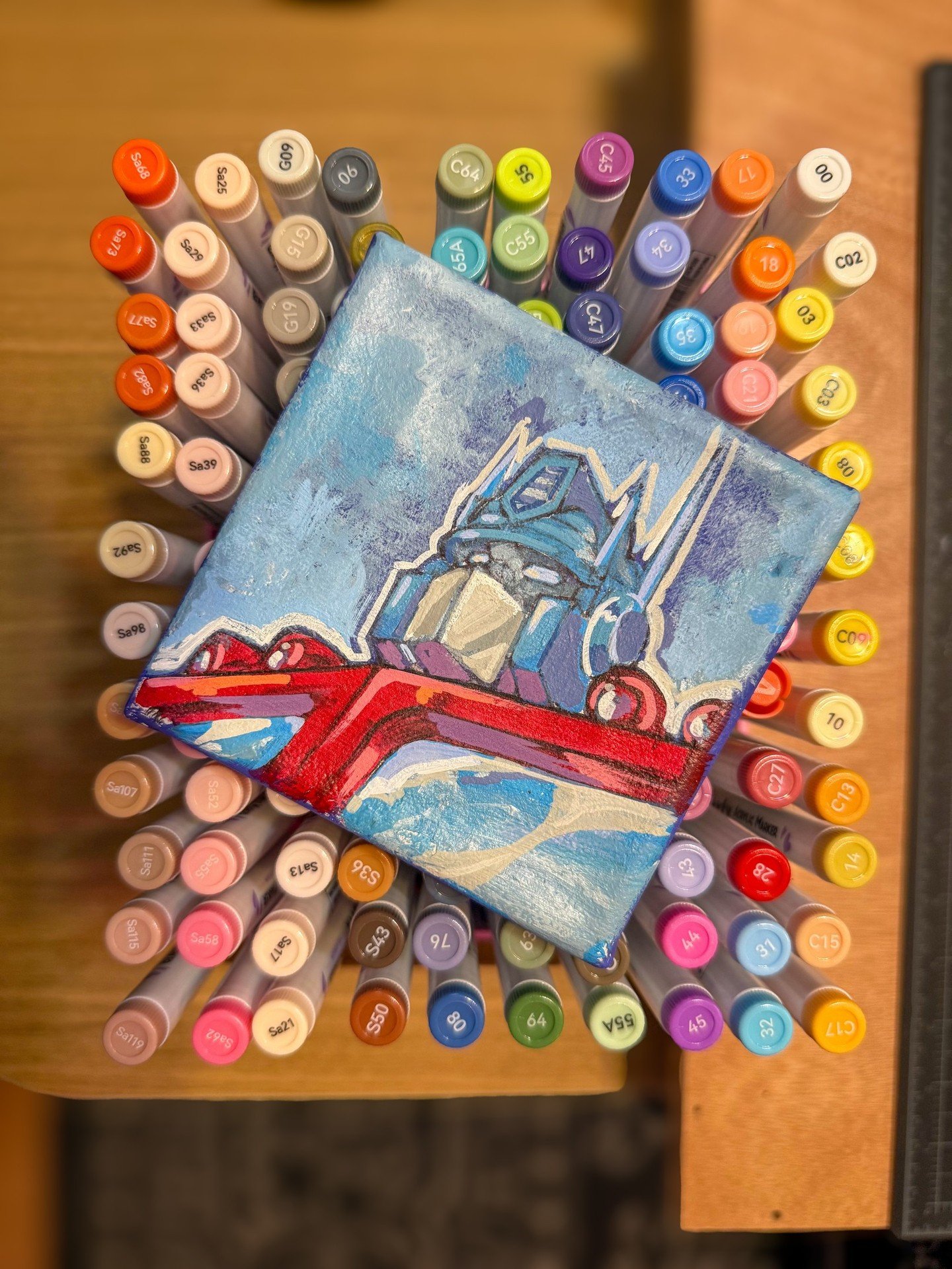 New boot goofin&rsquo; with these @arrtxart acrylic markers Mage got me for my birthday. ⁠
⁠
Never used opaque markers outside of some Poscas before. I really dig them. ⁠
⁠
So of course I&rsquo;m too swamped to do what I really want - which is start 