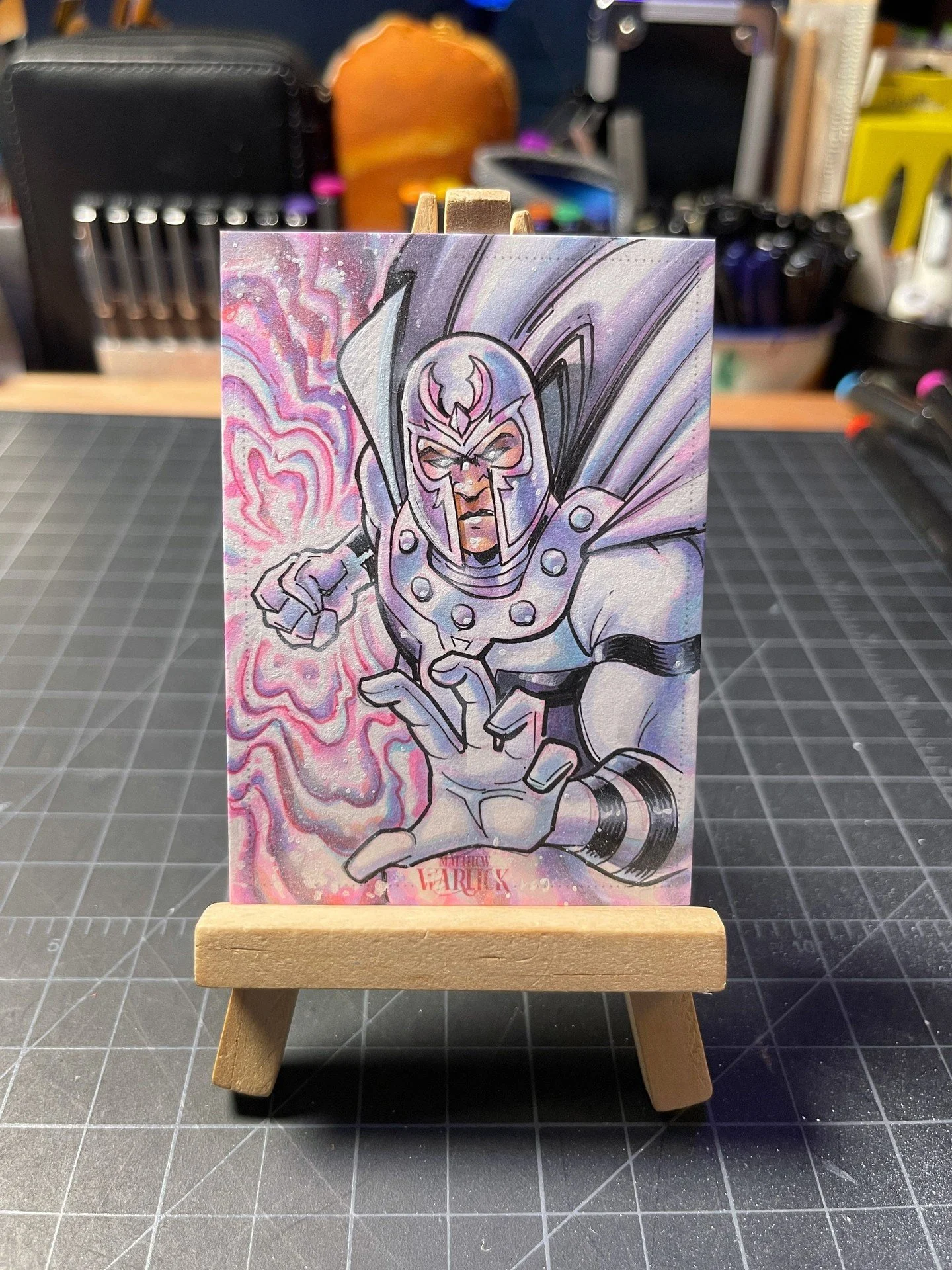 Finished Magneto commission, in all his Krokoa era glory .⁠
⁠
DM me to get on my commission list.⁠
⁠
#SketchCard #ComicArt #TraditionalArt⁠
⁠