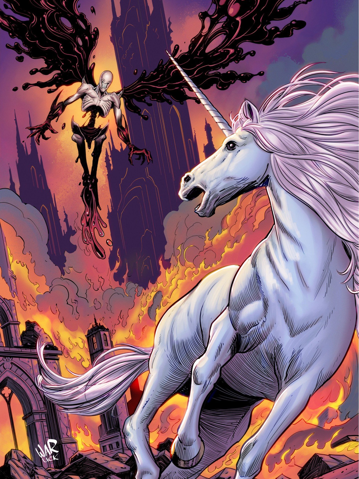 Unicorn: Vampire Hunter is officially funded! Congrats to @caleb.palmquist on 10 successfully funded issues!⁠
⁠
#ComicArt #CoverArt #UnicornArt