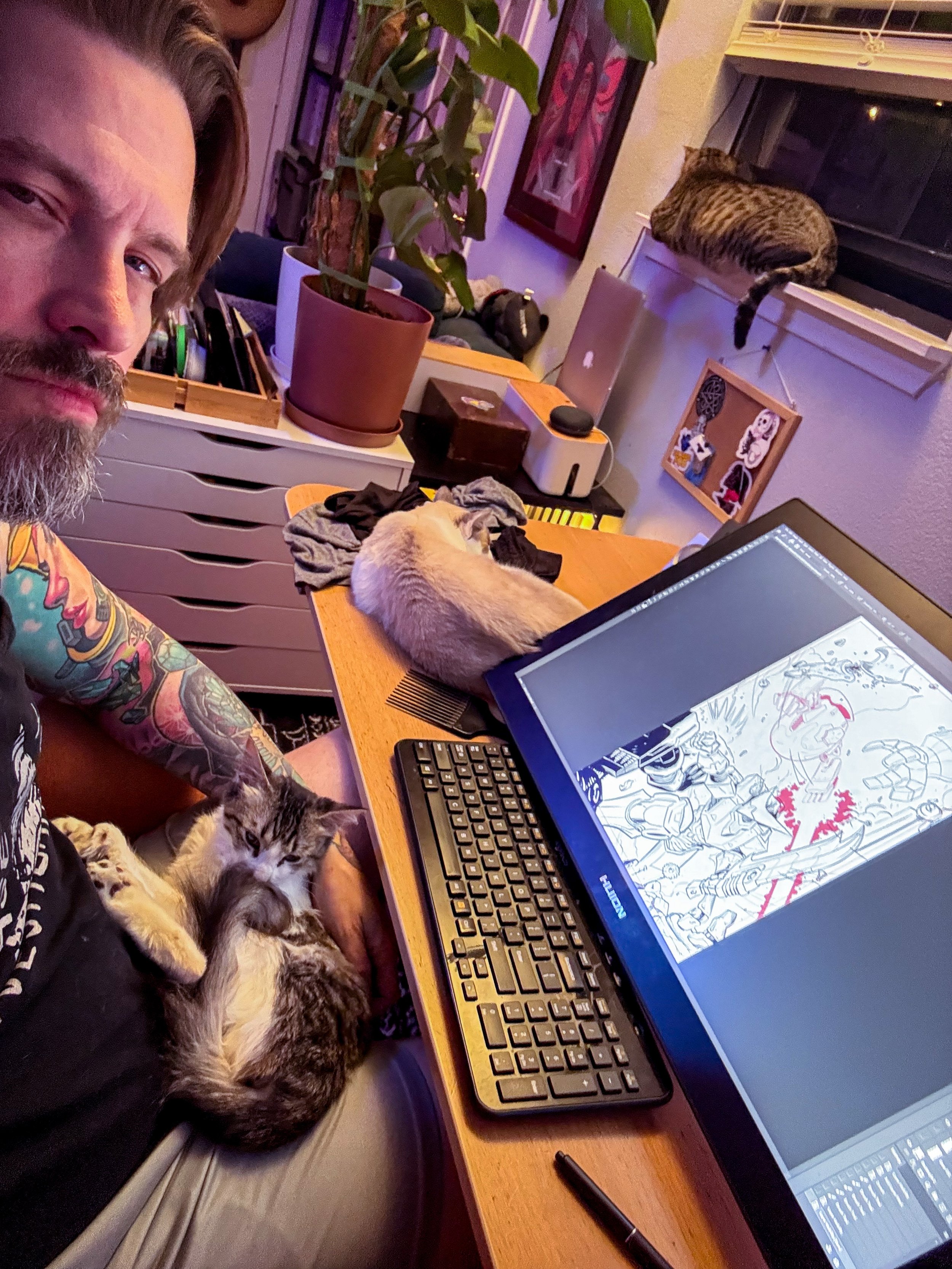 Hashtag Cat Life 

i&rsquo;ve been pretty busy lately between rescuing cats, weight training, working on covers, cards and commissions, and prepping the fall garden&hellip; I thought a proof of life post might be nice, and the cats obliged.

How&rsqu