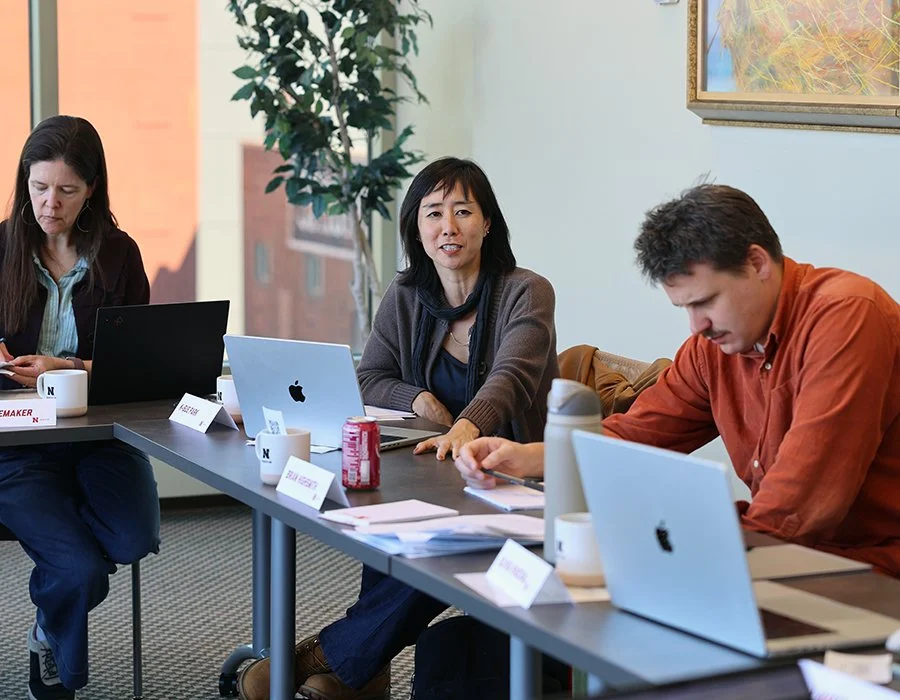 Jessica Shoemaker, K-Sue Park, and Brian Highsmith participate in workshop disucssions.