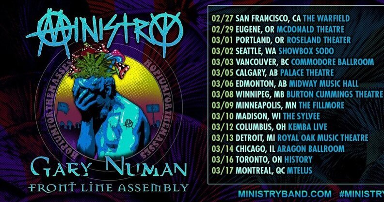 Hit the town last night to see Ministry kick off their 2024 tour with @garynuman and @front.line.assembly.official &hellip;the concert kicked some serious ass! 

The show opened with them always great Front Line Assembly, featuring @leebbill and @rhy