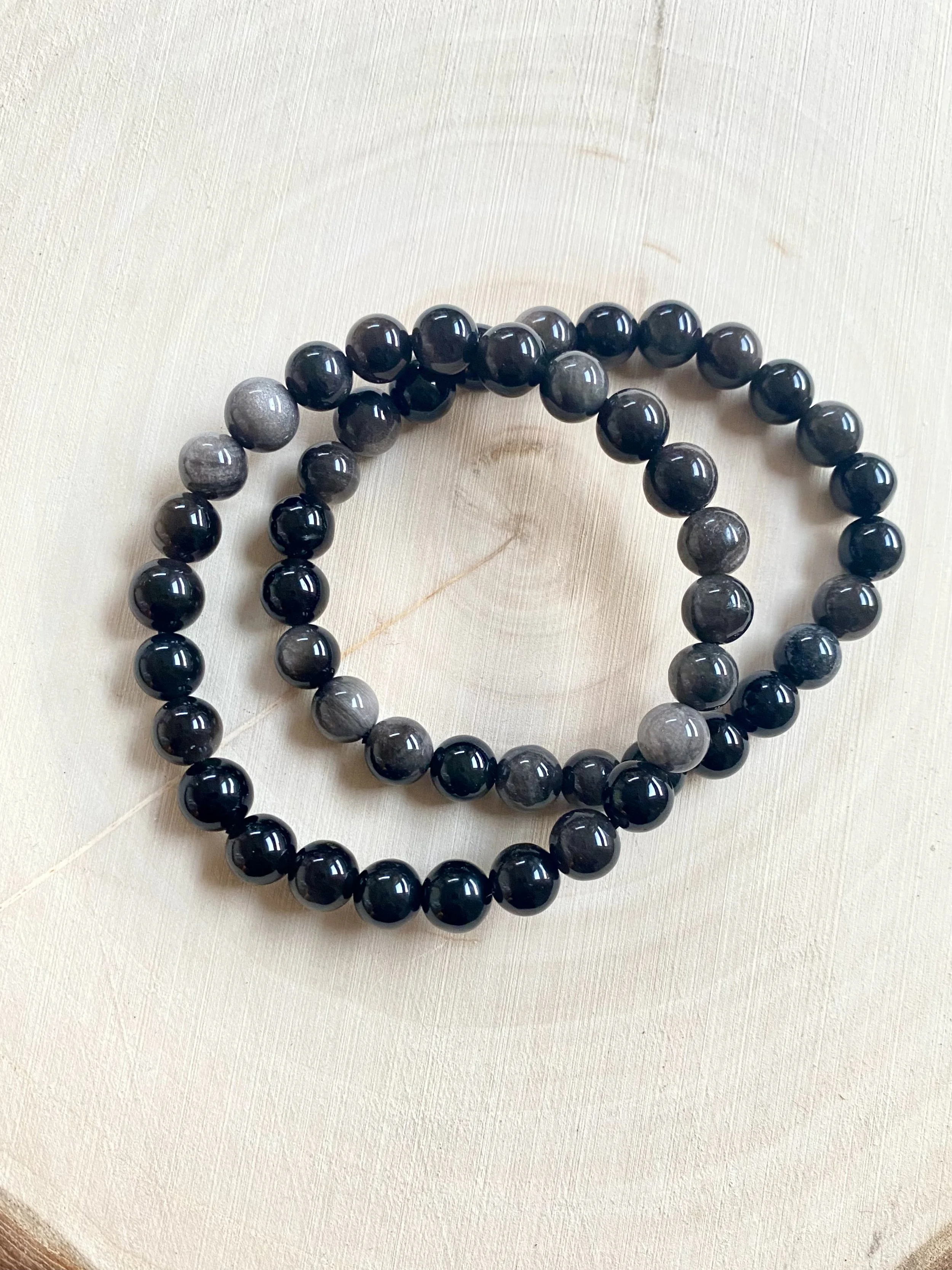 Silver Sheen Obsidian Bracelet