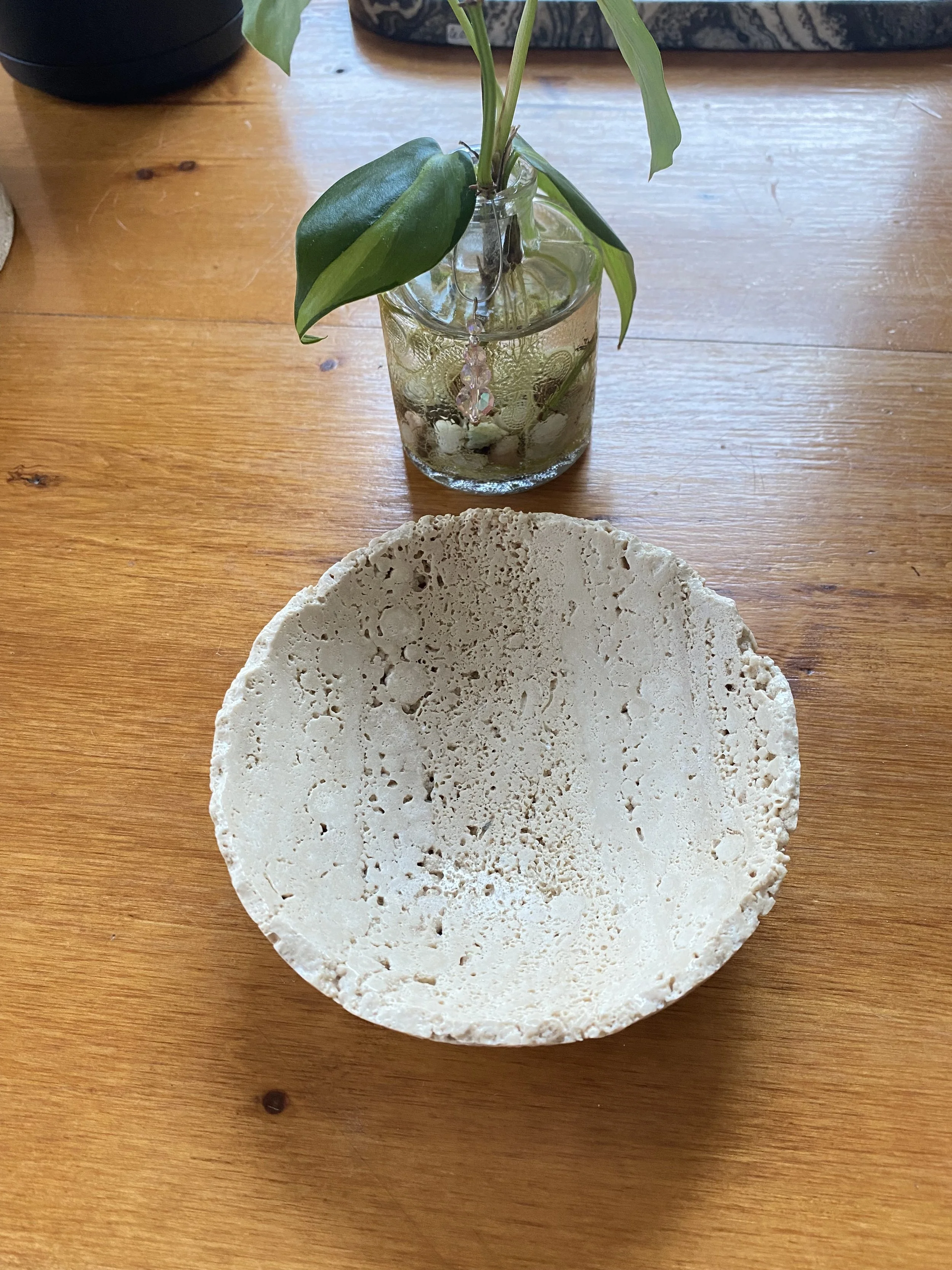 Travertine Trinket Bowl