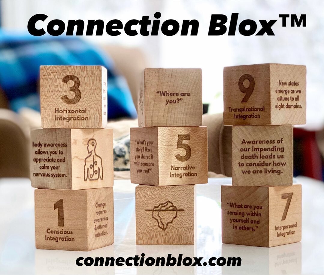 Hey, I created something! Connection Blox&trade; are a professional tool for learning and experiencing how our brains &amp; bodies connect and heal. They are based on the Nine Domains of Integration, a concept originated by Dr. Dan Siegel and co-deve