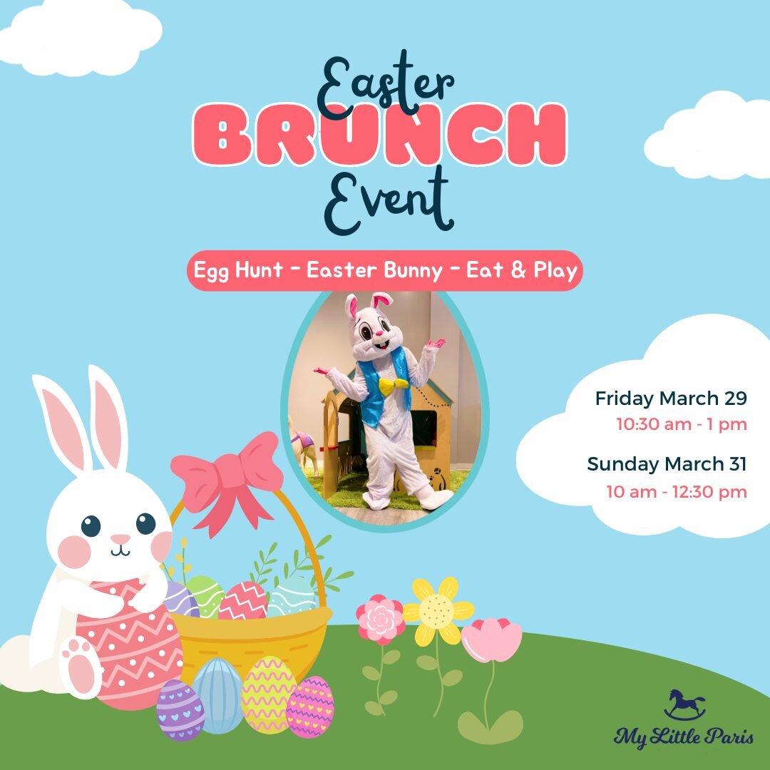 🌸 Hop into spring with us at our Easter Brunch Event! 🐰 
Join us on Friday, March 29 from 10:30am-1pm or Sunday, March 31 from 10am-12:30pm for a fun-filled celebration! 
🥂 Don't miss out on our egg hunt, photo opportunities with the Easter Bunny,