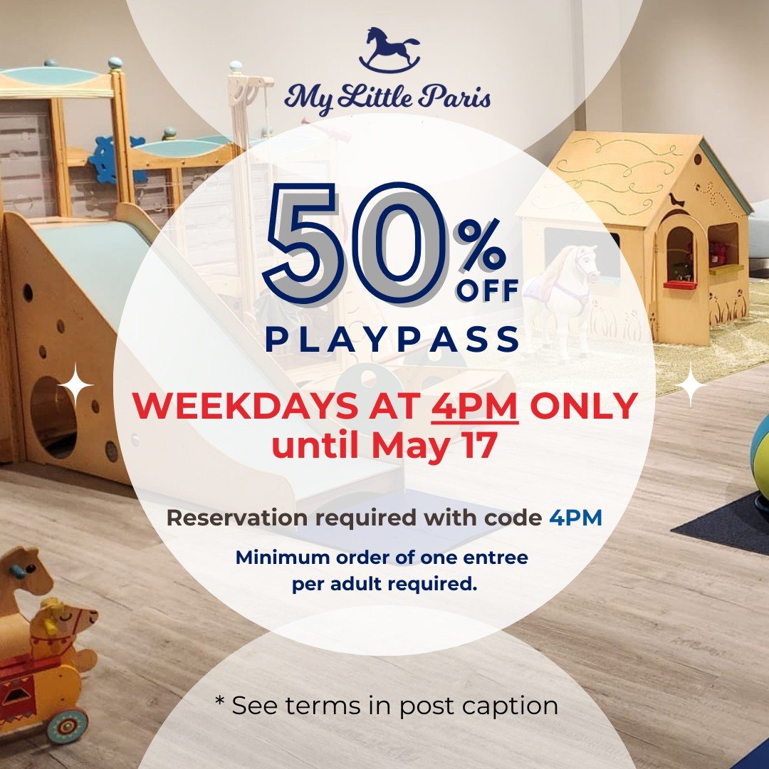 🌟 Attention all fun-seekers! 🌟 We're thrilled to announce our latest weekday promotion! 

Since we're closing at 6pm for now, join us for our 4pm Eat &amp; Play session and enjoy a fantastic 50% discount on playpasses! 😍 Secure your spot today wit