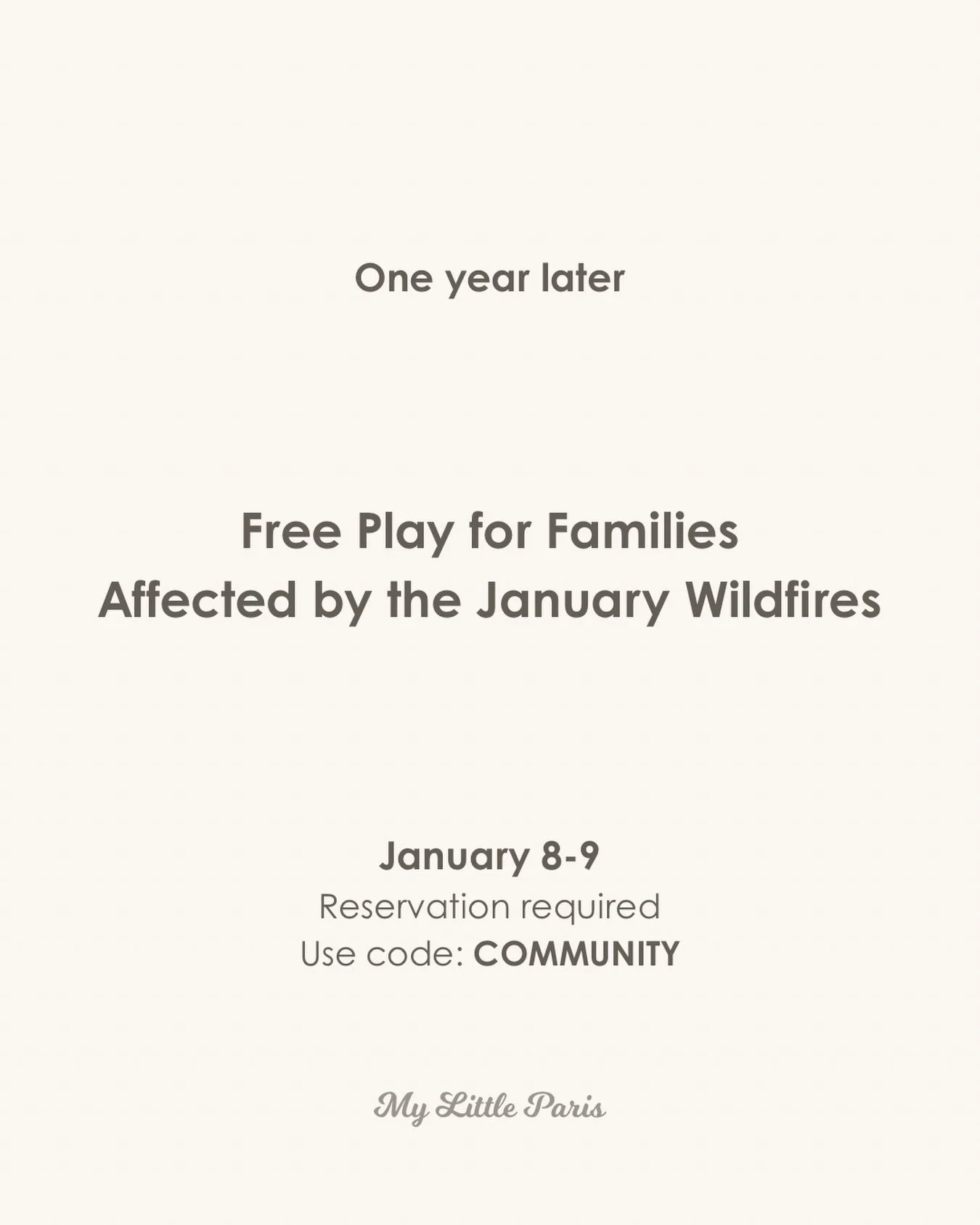 This week marks one year since the January wildfires that deeply impacted so many families in our community.

While we were fortunate not to lose our home, our family was directly affected, and we will never forget the hardship that so many went thro