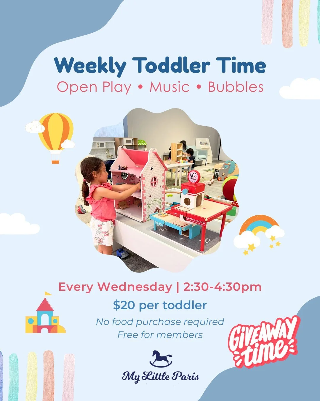 ✨ Weekly Toddler Time ✨

Looking for something fun (and sanity-saving 😌) to do with your little one mid-week?

Join us every Wednesday from 2:30&ndash;4:30 PM for open play designed especially for toddlers to explore, move, and make little friends &