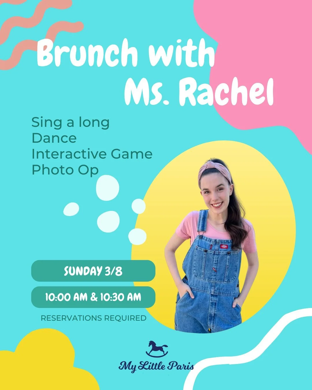 ✨🎶 𝗠𝘀. 𝗥𝗮𝗰𝗵𝗲𝗹 𝗕𝗿𝘂𝗻𝗰𝗵 𝗮𝘁 𝗠𝘆 𝗟𝗶𝘁𝘁𝗹𝗲 𝗣𝗮𝗿𝗶𝘀 🎶✨

Calling all little learners! 💛

Join us for a special 𝗶𝗻𝘁𝗲𝗿𝗮𝗰𝘁𝗶𝘃𝗲 𝗯𝗿𝘂𝗻𝗰𝗵 𝗲𝘅𝗽𝗲𝗿𝗶𝗲𝗻𝗰𝗲 with a Ms. Rachel impersonator &mdash; designed especially for 