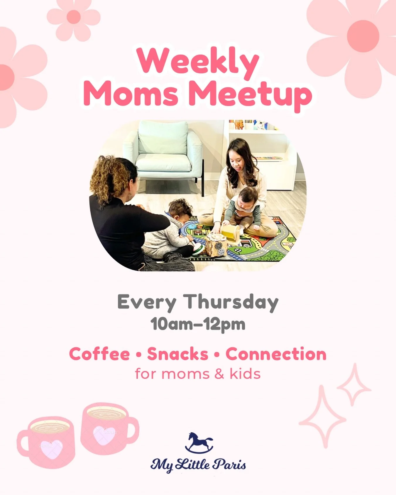 ✨ 𝗪𝗲𝗲𝗸𝗹𝘆 𝗠𝗼𝗺𝘀 𝗠𝗲𝗲𝘁𝘂𝗽 &ndash; 𝗘𝘃𝗲𝗿𝘆 𝗧𝗵𝘂𝗿𝘀𝗱𝗮𝘆 𝟭𝟬𝗮𝗺&ndash;𝟭𝟮𝗽𝗺 ✨

Mamas, this is your midweek reset 🤍

Join us every Thursday for our 𝗪𝗲𝗲𝗸𝗹𝘆 𝗠𝗼𝗺𝘀 𝗠𝗲𝗲𝘁𝘂𝗽 at My Little Paris &mdash; a cozy, relaxed mor