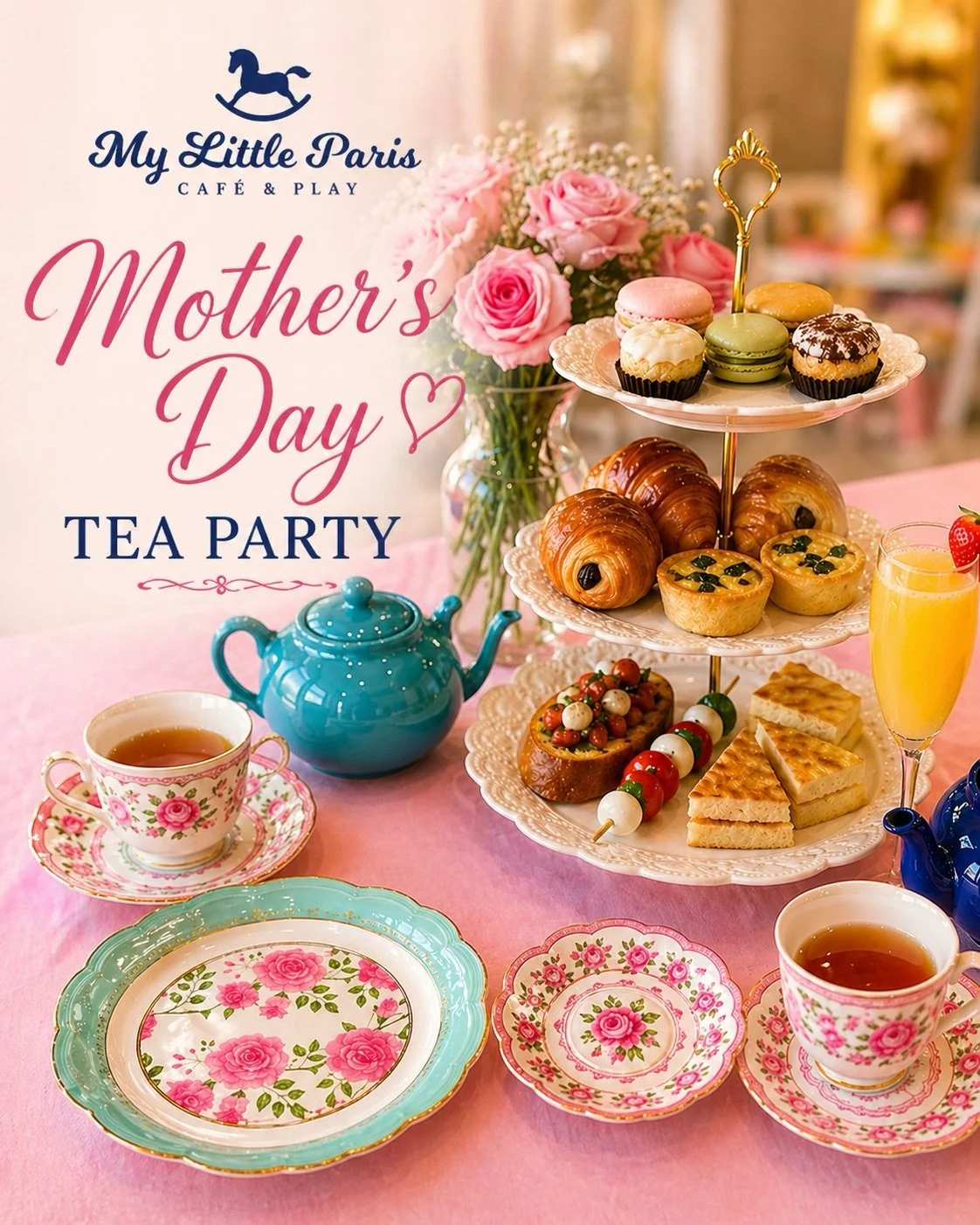 Mother&rsquo;s Day is a moment to slow down and celebrate the ones who do it all 💐

Join us for a beautiful 𝗠𝗼𝘁𝗵𝗲𝗿&rsquo;𝘀 𝗗𝗮𝘆 𝗧𝗲𝗮 𝗣𝗮𝗿𝘁𝘆 filled with sweet treats, mimosas, flowers, and special memories with your little ones ✨

🥂 C