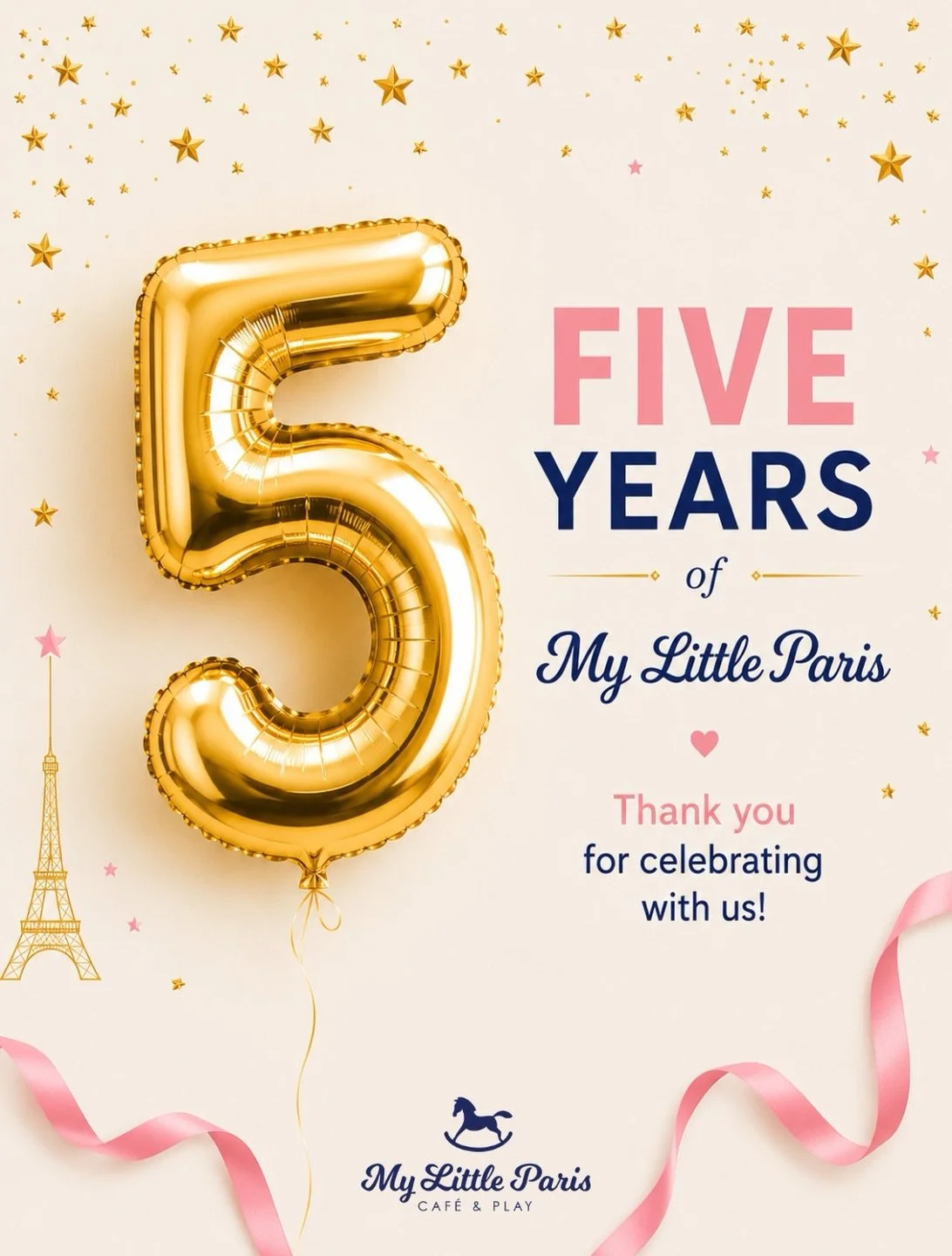 ✨ MY LITTLE PARIS IS TURNING 5 ✨

Five years ago, we created My Little Paris with a simple dream: a place where children could play freely while parents could truly relax, enjoy real food, connect, and create memories together.

Over the years, we&rs