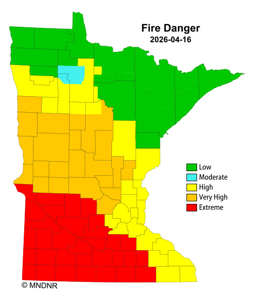Elevated Fire Weather Conditions Across Twin Cities, Greater Minnesota Today