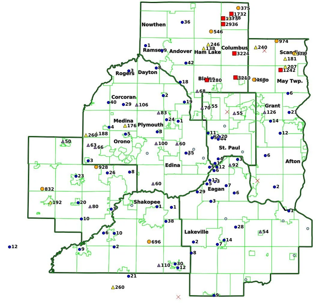Number of Culex Mosquitoes Collected in CO2 Traps