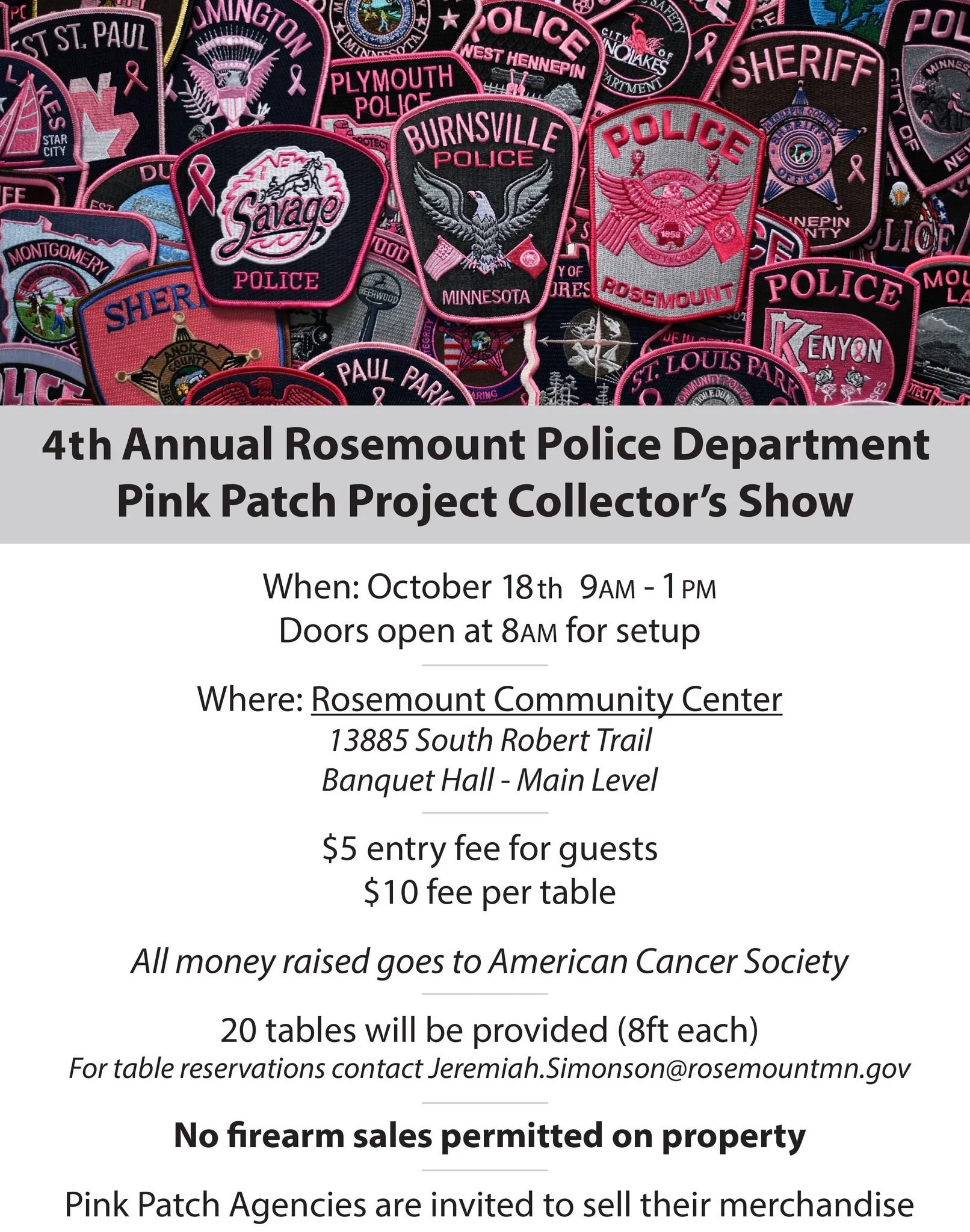 Rosemount Police Department Pink Patch Collector's Show.jpg