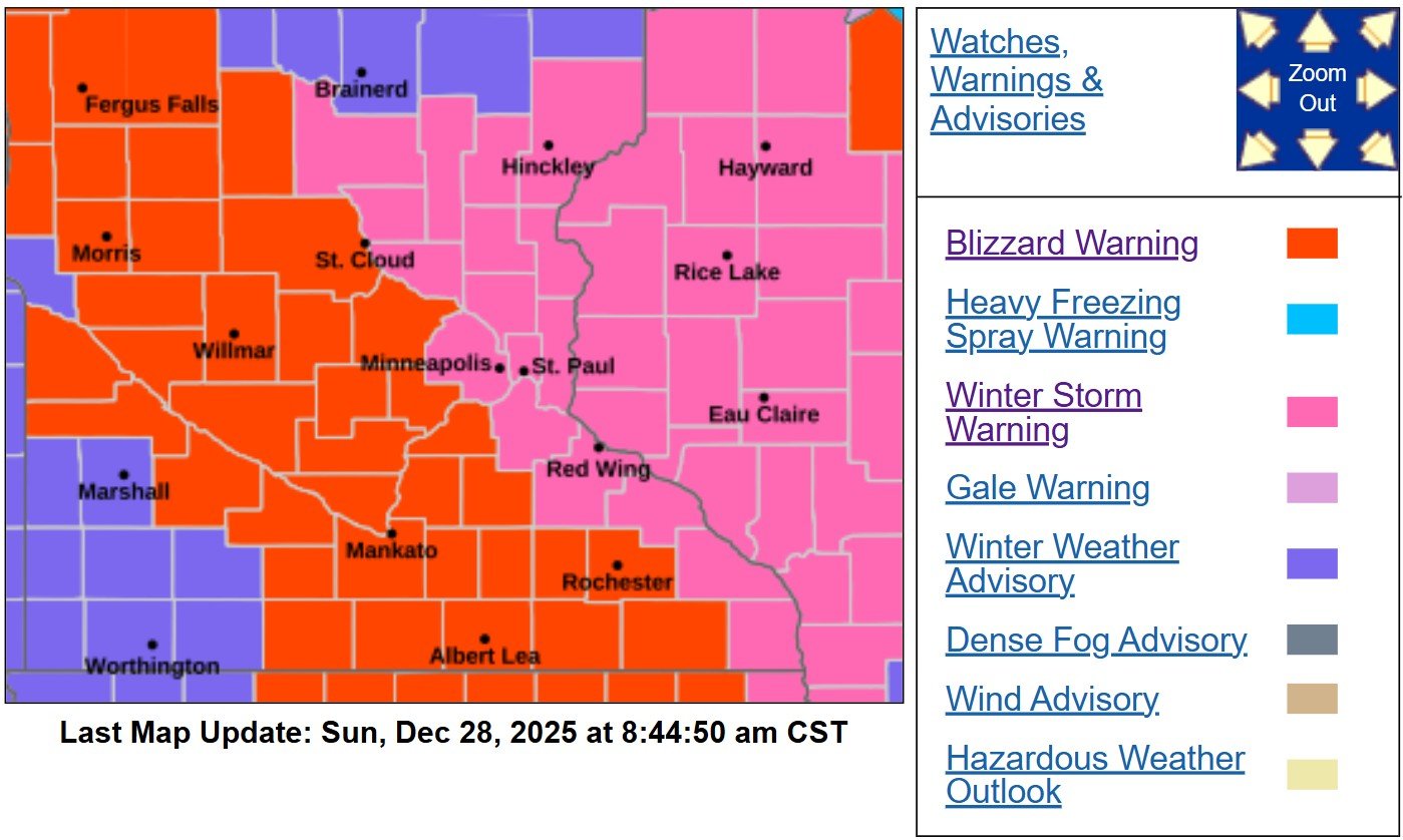 Major Winter Storm to Bring Blizzard Conditions, Heavy Snow Across Minnesota and Western Wisconsin