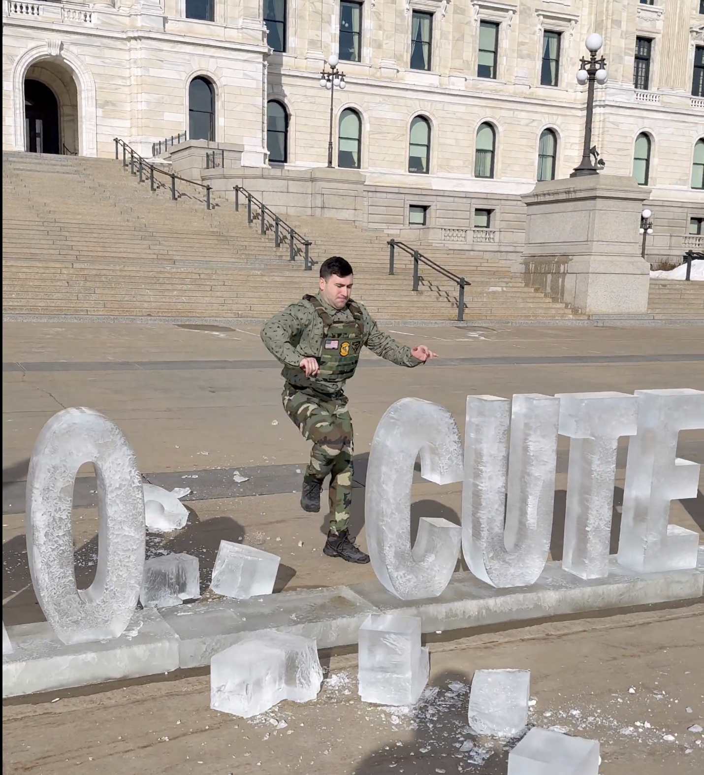 Pardoned Jan. 6er Jake Lang arrested after damaging Anti ICE sculpture at the Minnesota State Capitol 