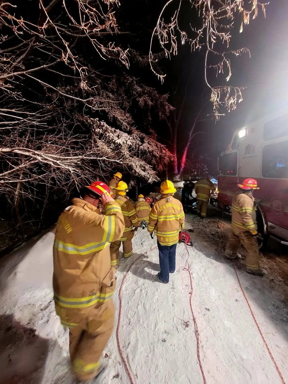 Rope Rescue Used to Free Two After Overnight Crash in New Brighton