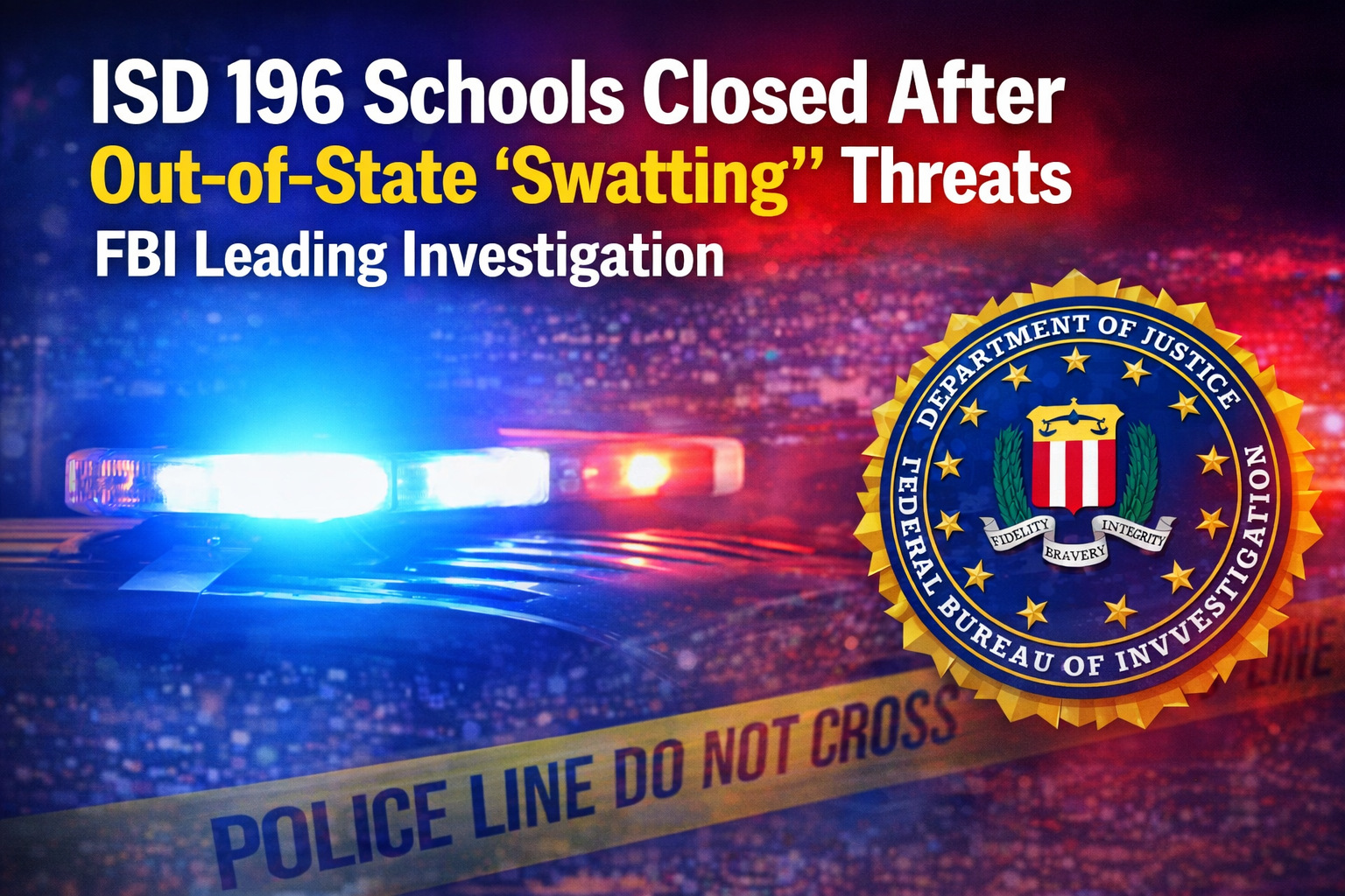 UPDATE: Out-of-State “Swatting”-Style Threat Prompts ISD 196 School Closures; FBI Now Leading Investigation