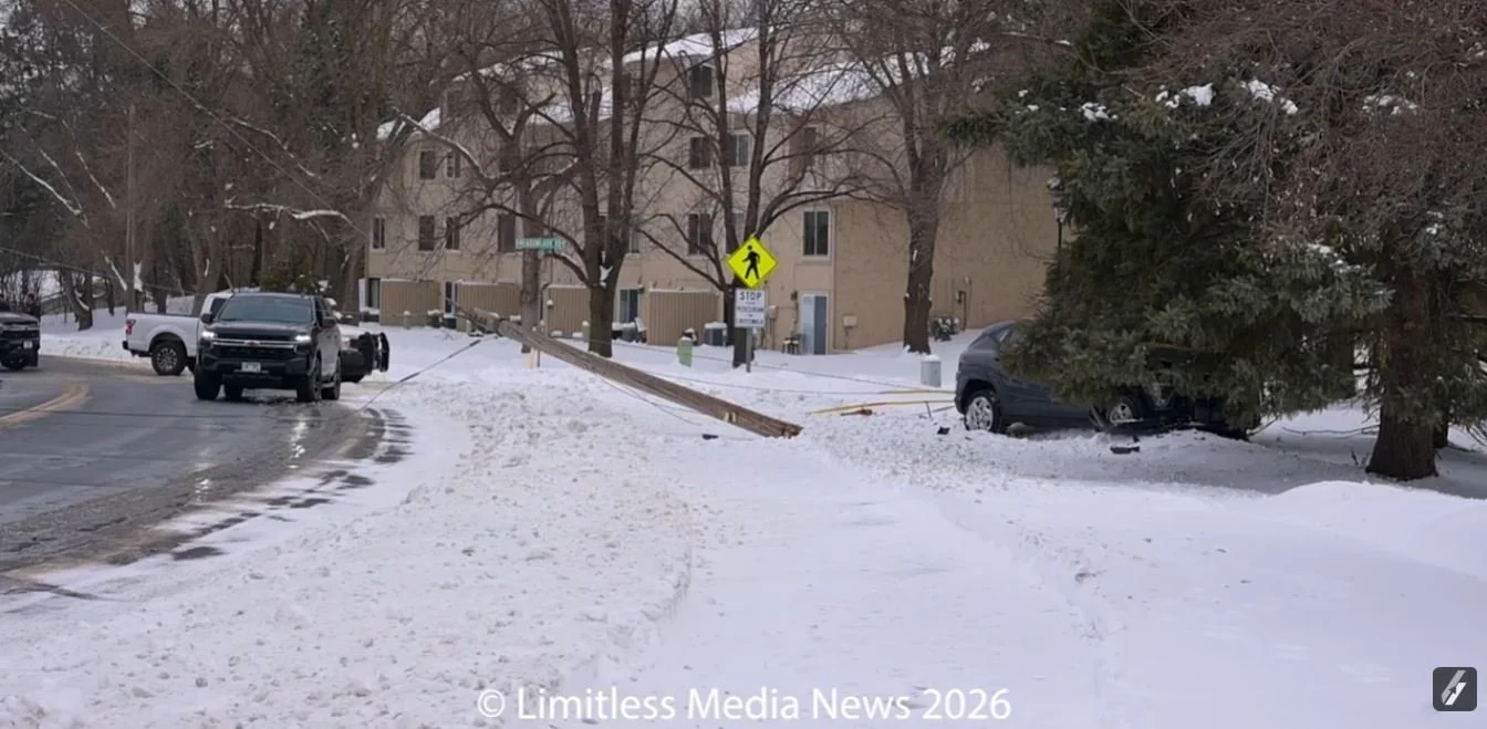 Car Crashes Into Utility Pole in Eagan, Bringing Down Power Lines and Closing Road