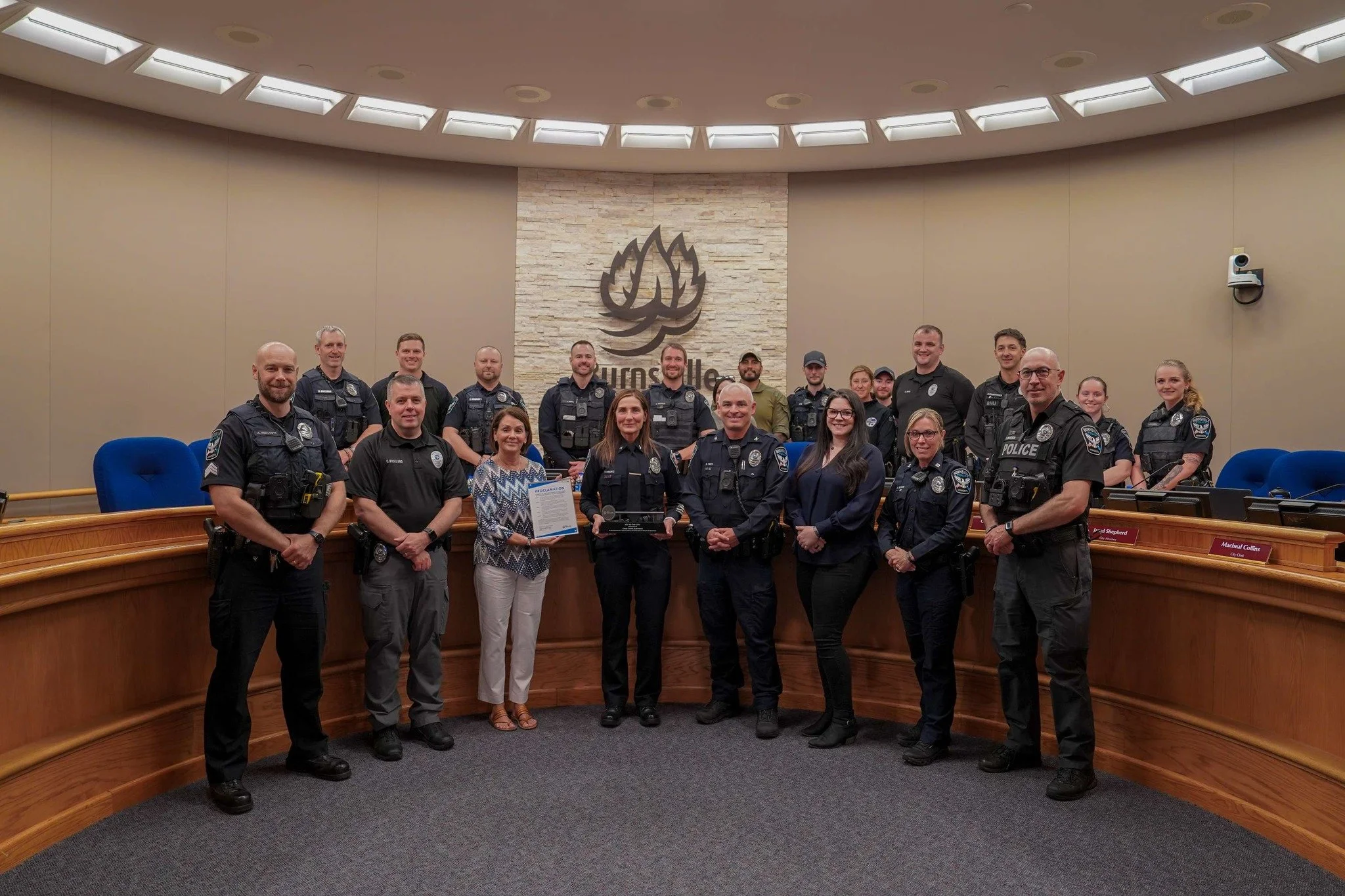 Burnsville City Council Honors Retiring Police Chief Tanya Schwartz With Key to the City After 31 Years of Service