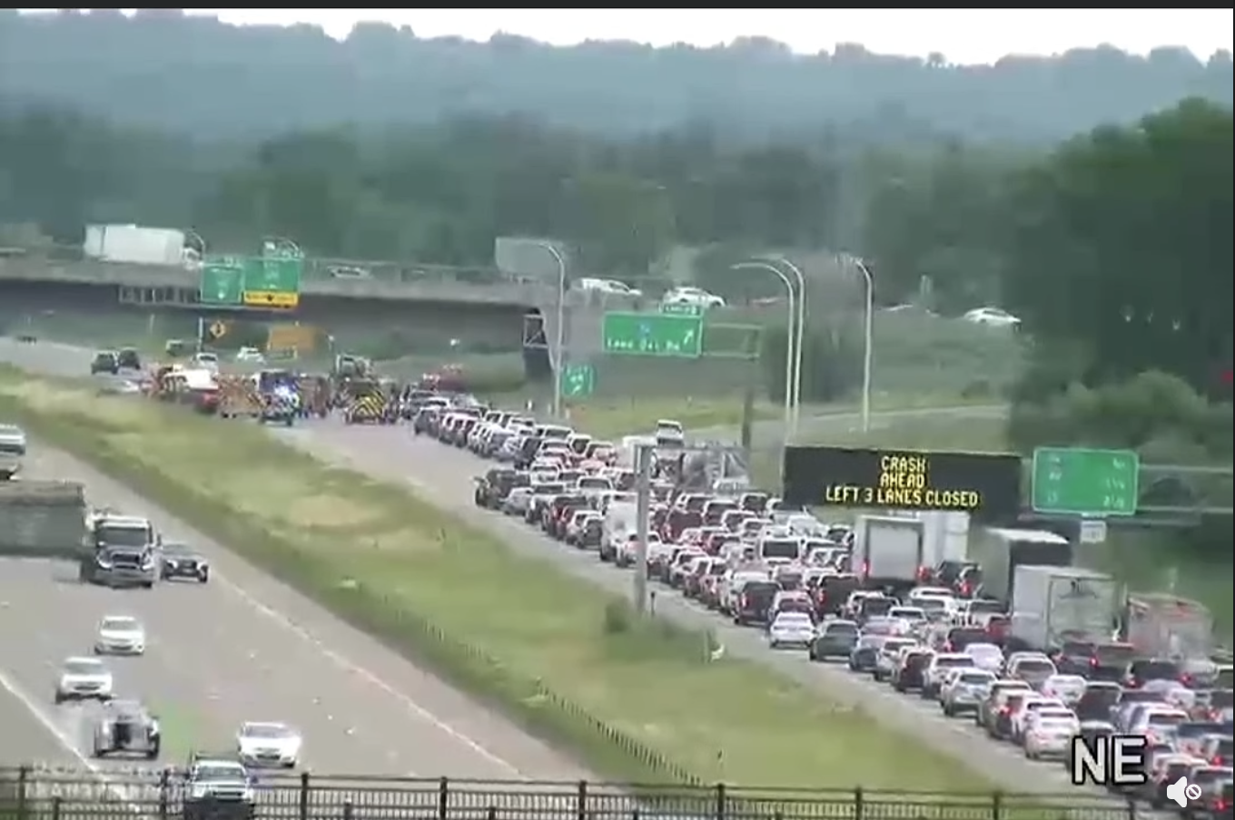 Two Injured in Seven-Vehicle Crash on I-35E at Lone Oak Road in Eagan