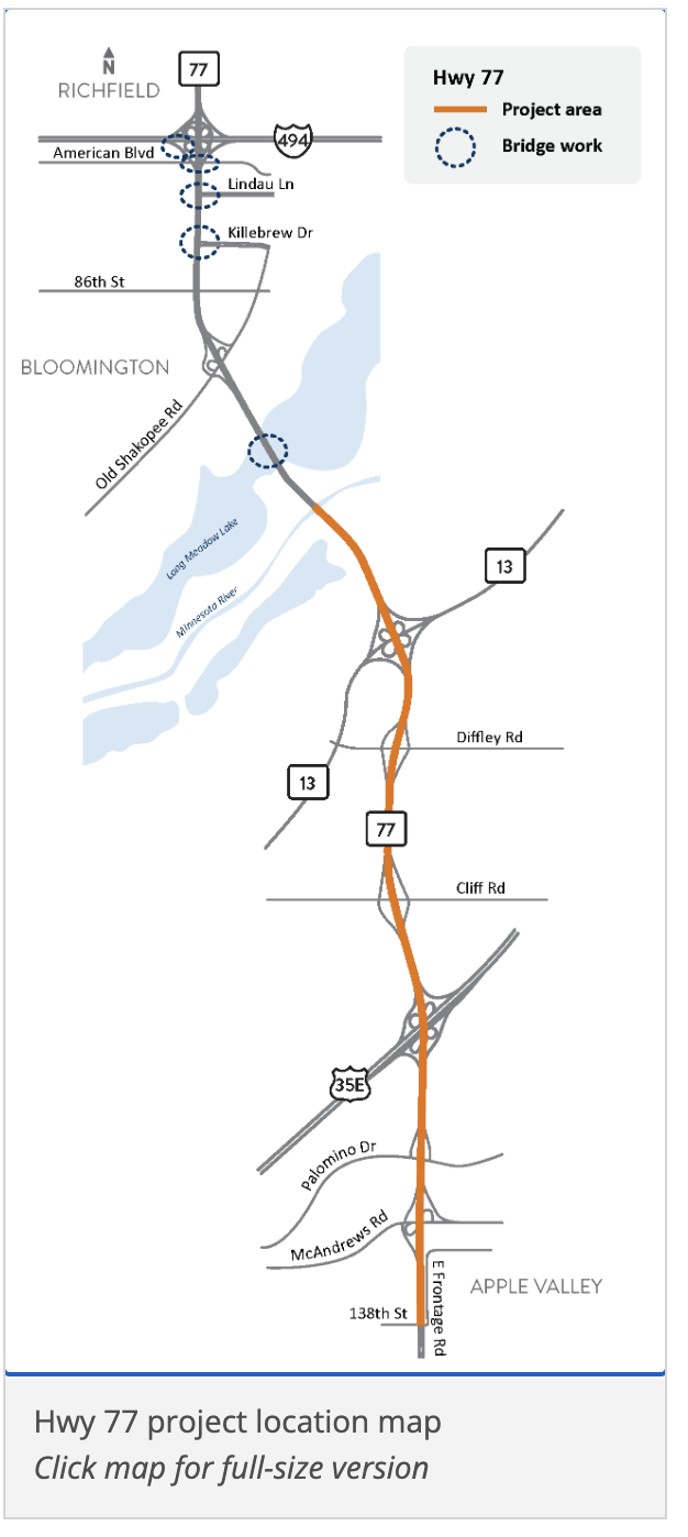 Weekend Closures Continue as Hwy 77 Reconstruction Project Moves Forward in Eagan and Apple Valley