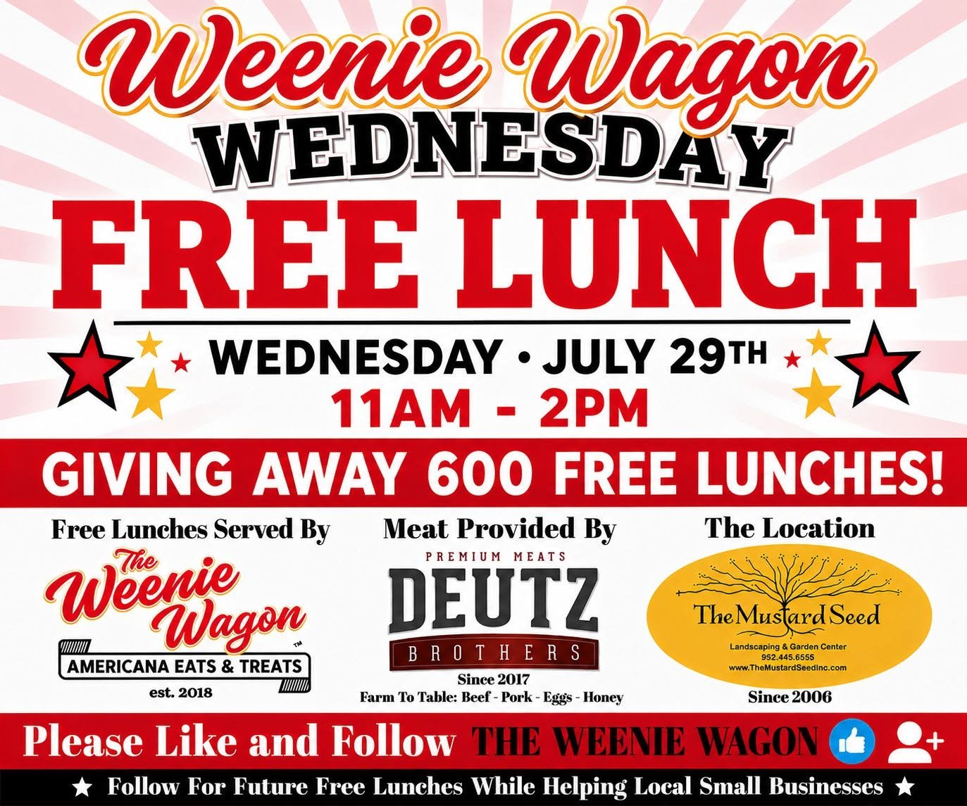 Weenie Wagon to Give Away 600 Free Lunches During Community Event at The Mustard Seed Garden Center