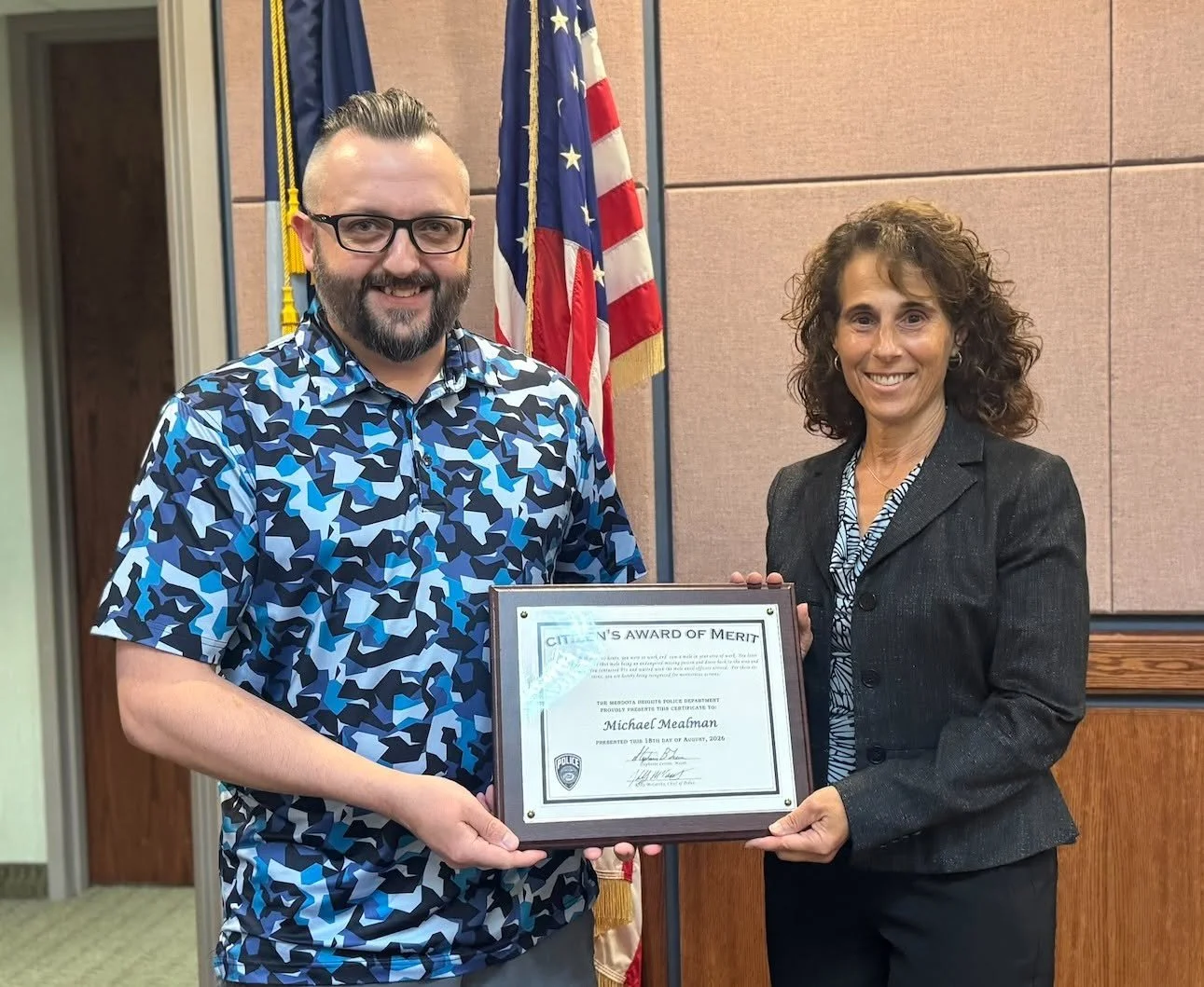 Mendota Heights Police Honor Man Who Helped Endangered Missing Person