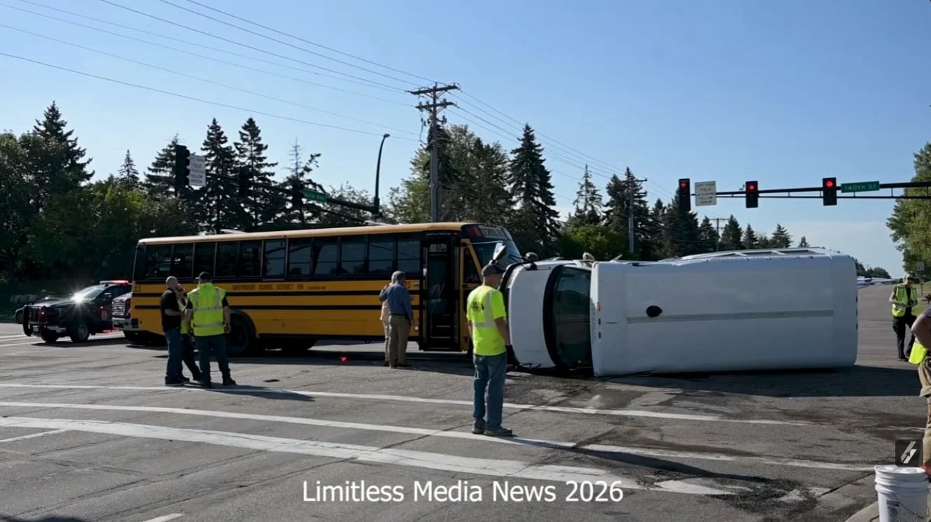 UPDATED: 39 Passengers Aboard Two Buses in Apple Valley Crash; KinderCare Bus Overturns