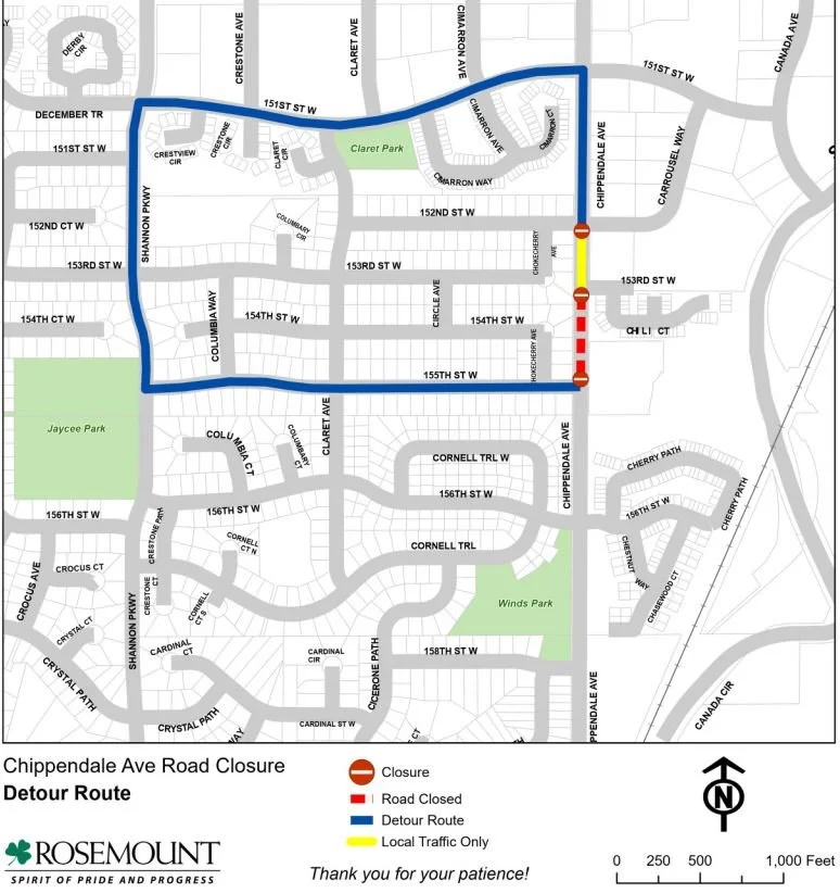 Chippendale Avenue Road Closure Detour Route.JPG