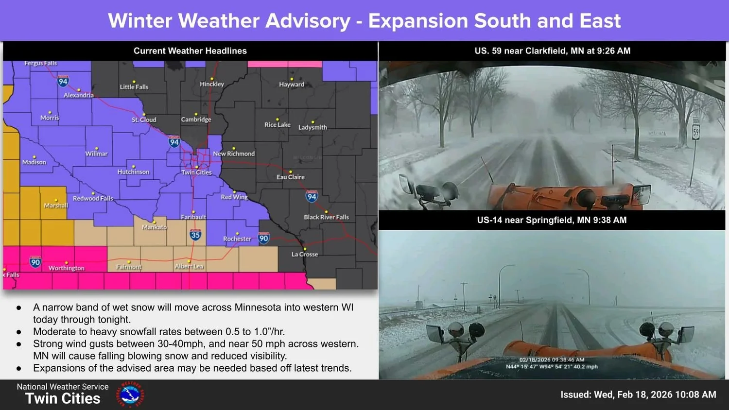 Winter Weather Advisory Issued for Twin Cities and Southern Minnesota ...