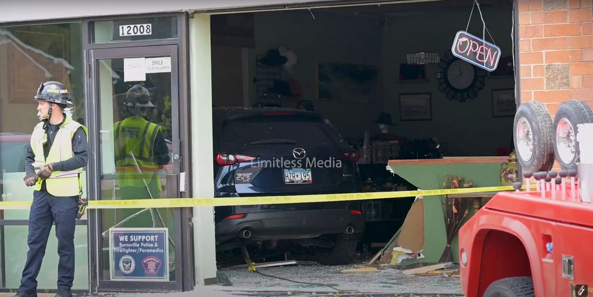 Vehicle Crashes Into Burnsville Businesses, No Injuries Reported
