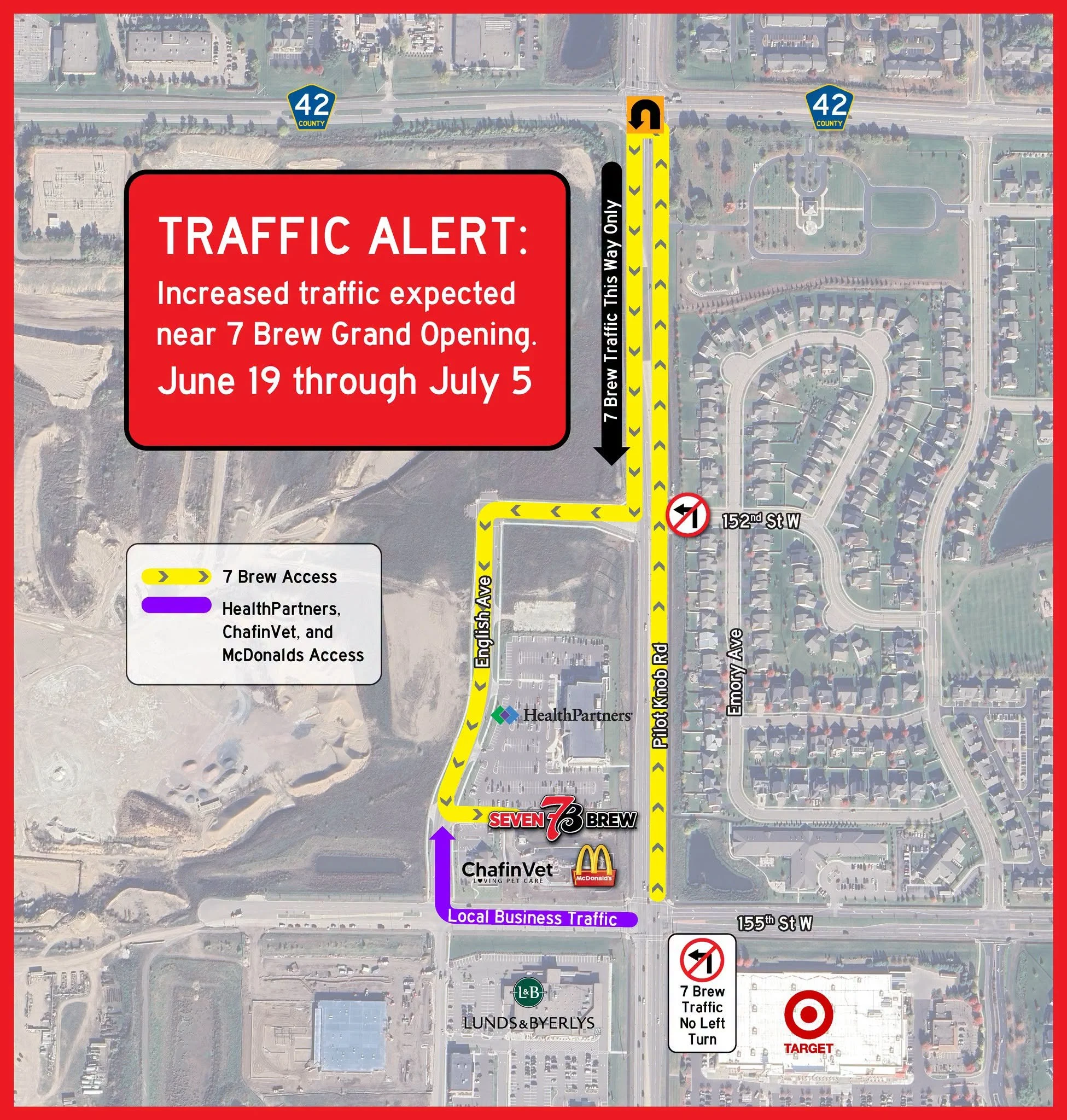 City of Apple Valley, Dakota County, Preparing for Heavy Traffic During 7 Brew Coffee Grand Opening Events