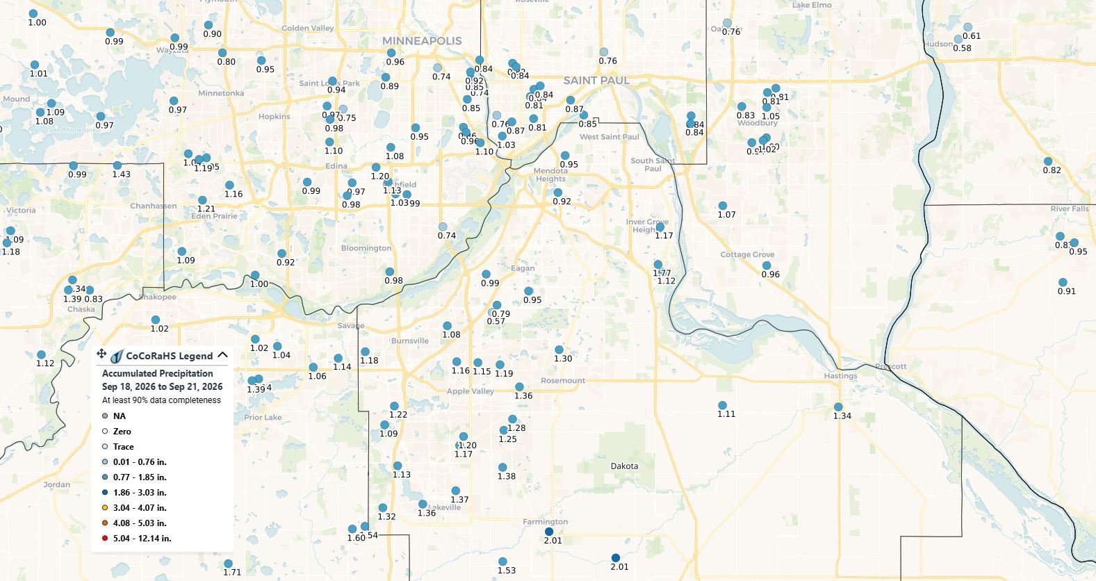 Weekend Rain Delivers Widespread Soaking Across Twin Cities, But Drought Deficits Remain