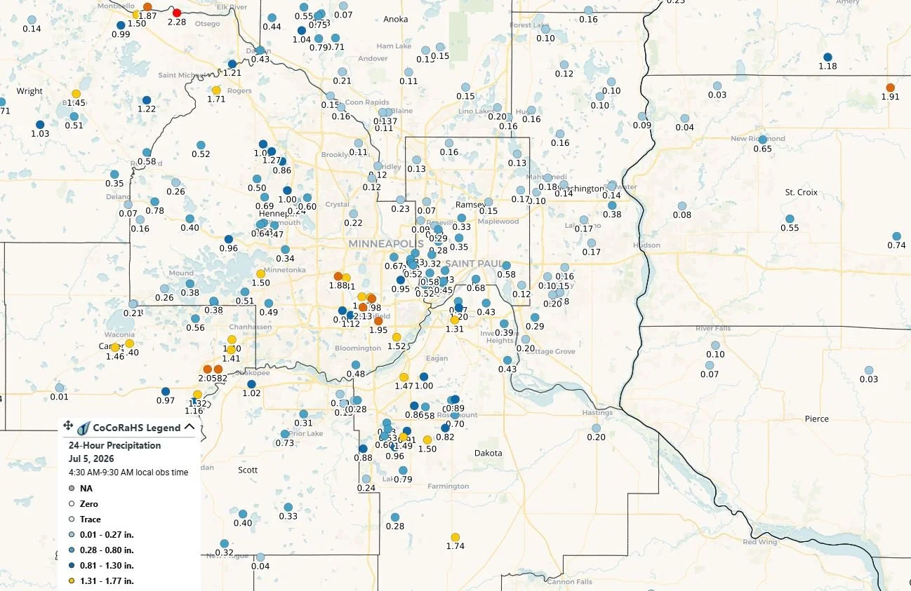 Back-to-Back Storms Soak Twin Cities Metro, Trigger Flash Flood Warning, and Disrupt Fourth of July Celebrations