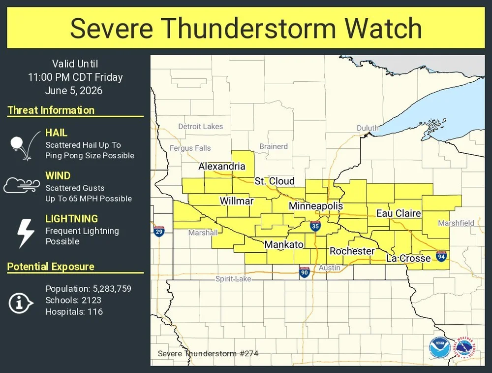 Severe Thunderstorm Watch Issued for Much of Central and Southern ...