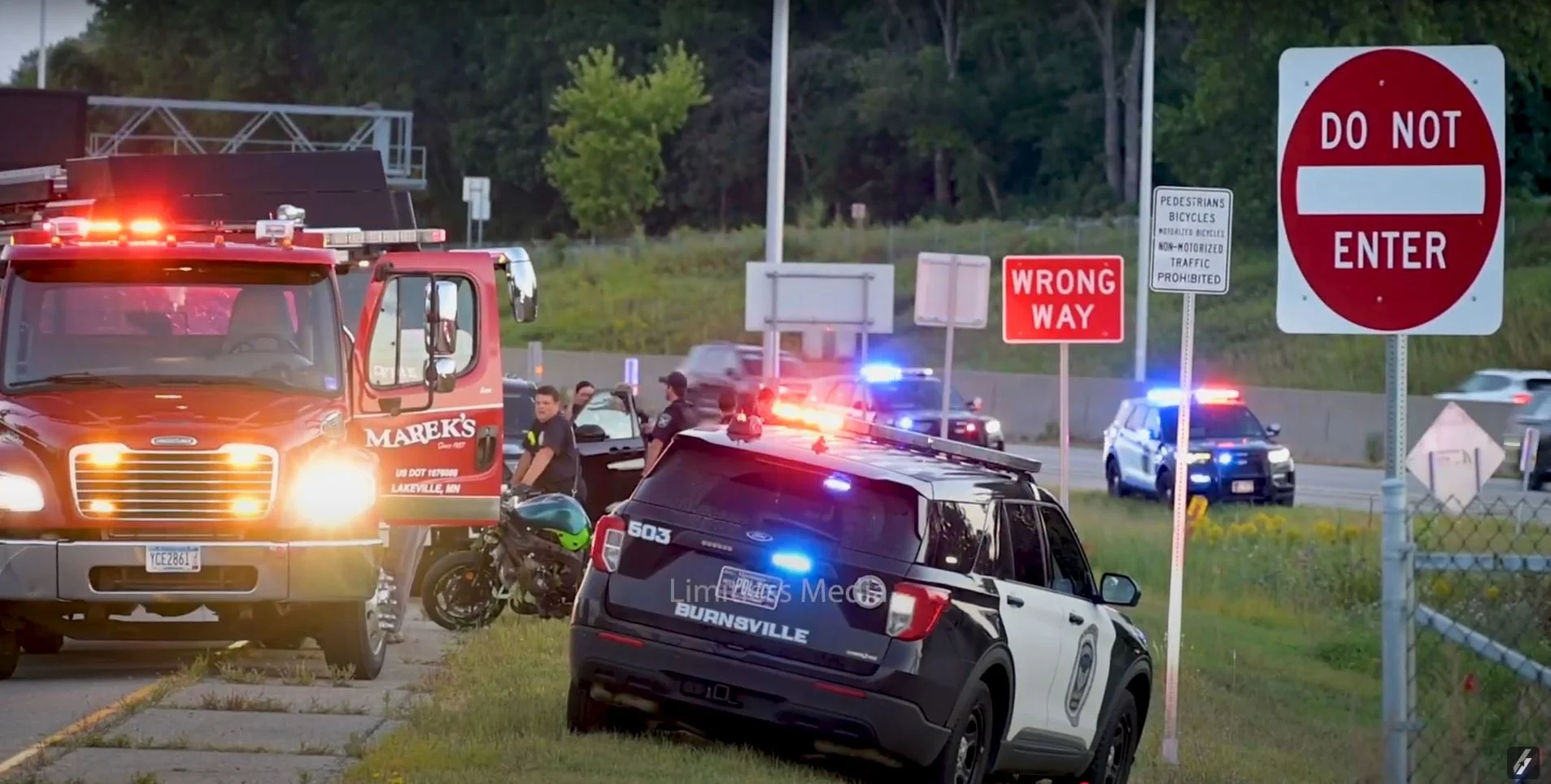 Motorcyclist Injured in Burnsville Crash on I-35 Off-Ramp Near Crystal Lake Road
