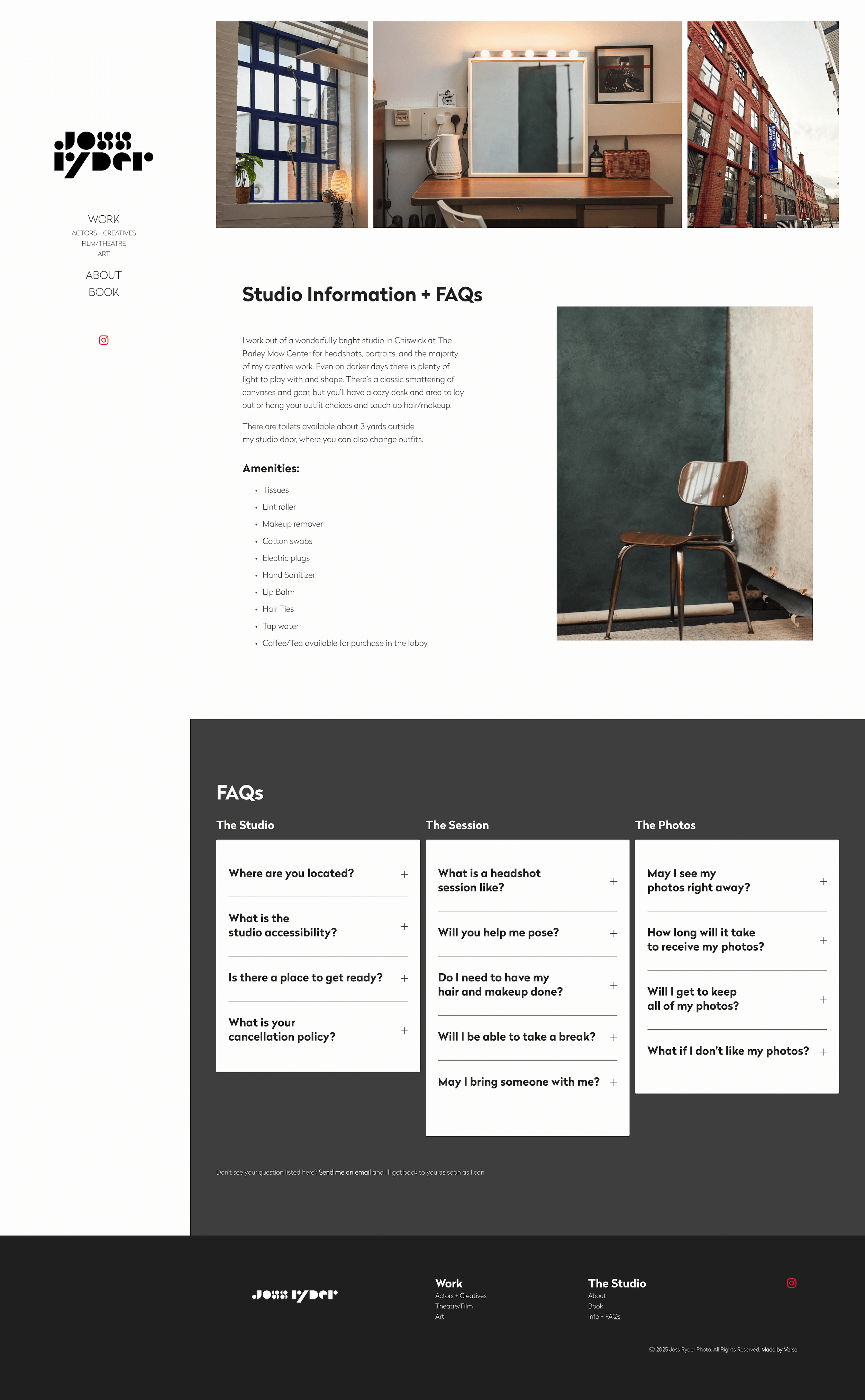 
Studio Info & FAQs After