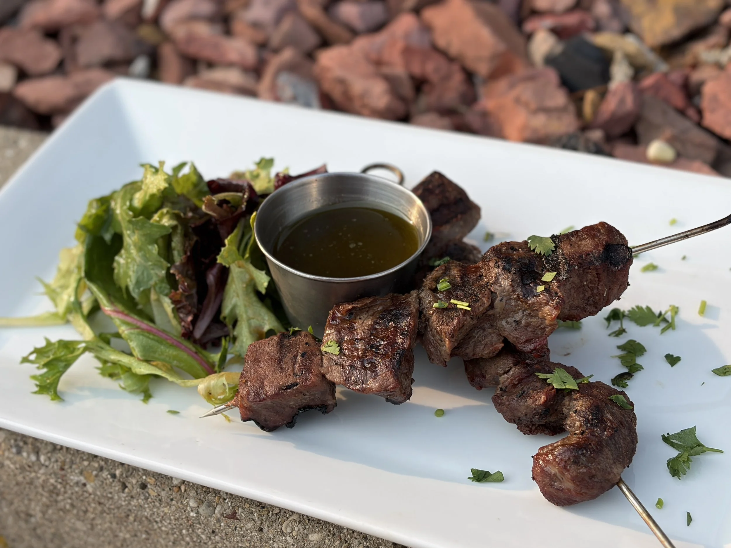 chimichurri steak skewers