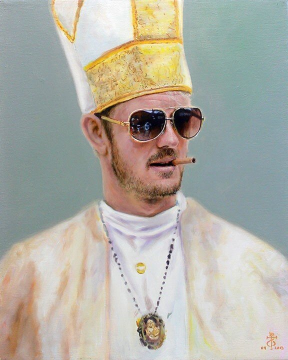   The Pope , 2013   Oil on linen, 16 x 20 inches. 