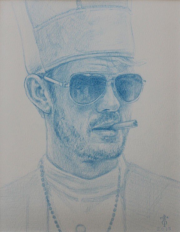   The Pope study, 2013   Colored pencil on paper, 8x10 inches 